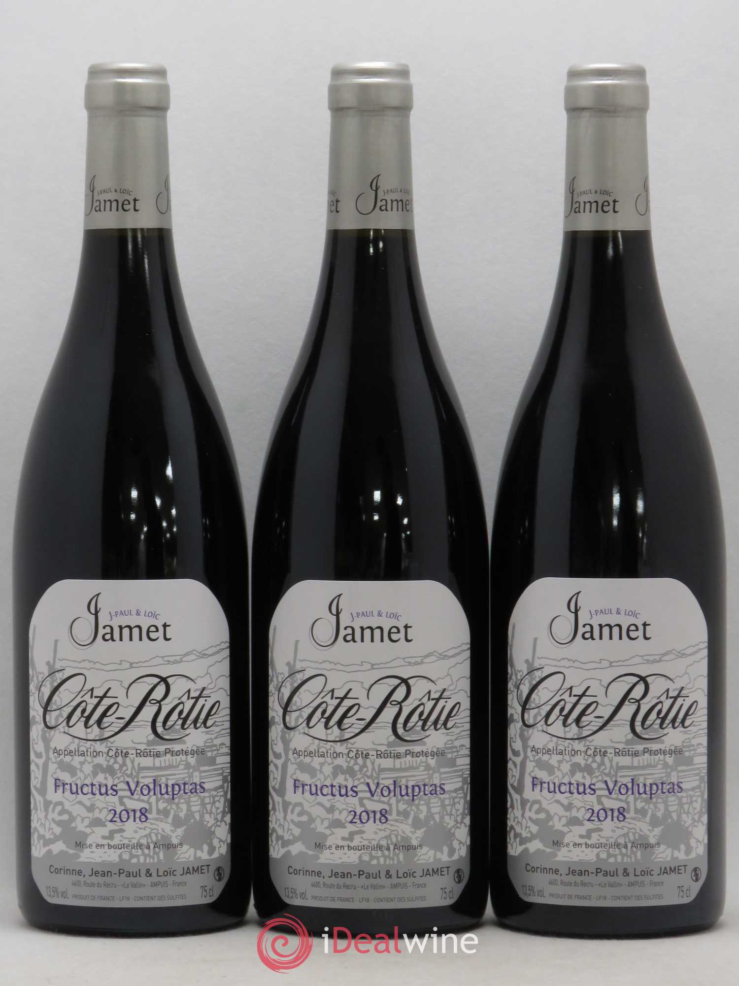 Côte-Rôtie Fructus Voluptas Jamet (Domaine) 2018 - Lot de 3 bouteilles - 0