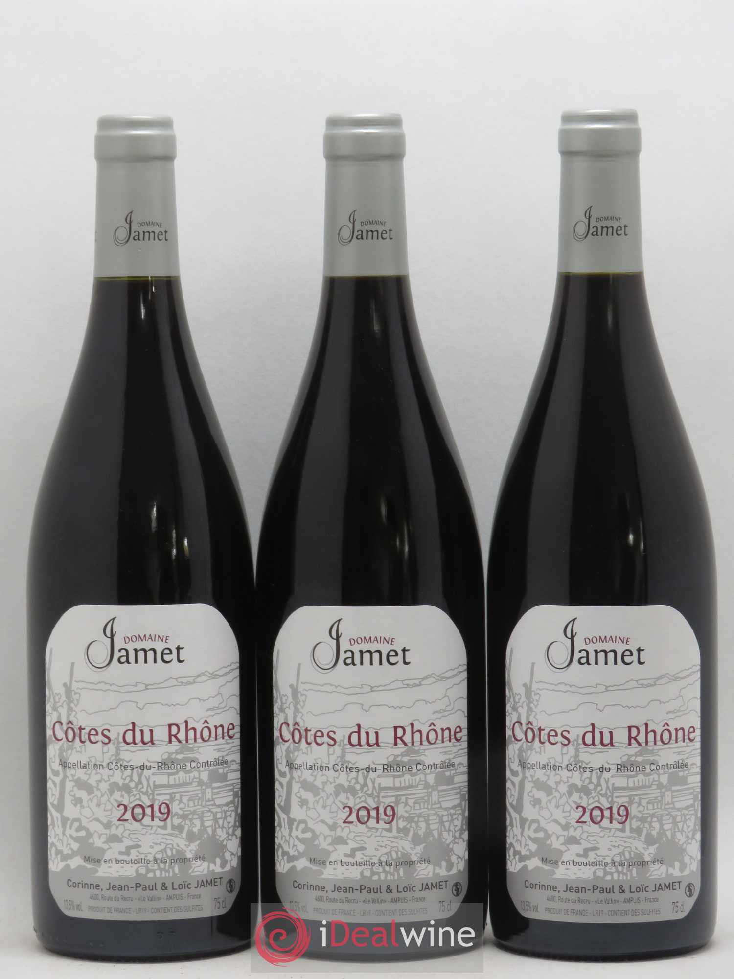 Côtes-du-Rhône Jamet (Domaine) 2019 - Lot de 3 bouteilles - 0