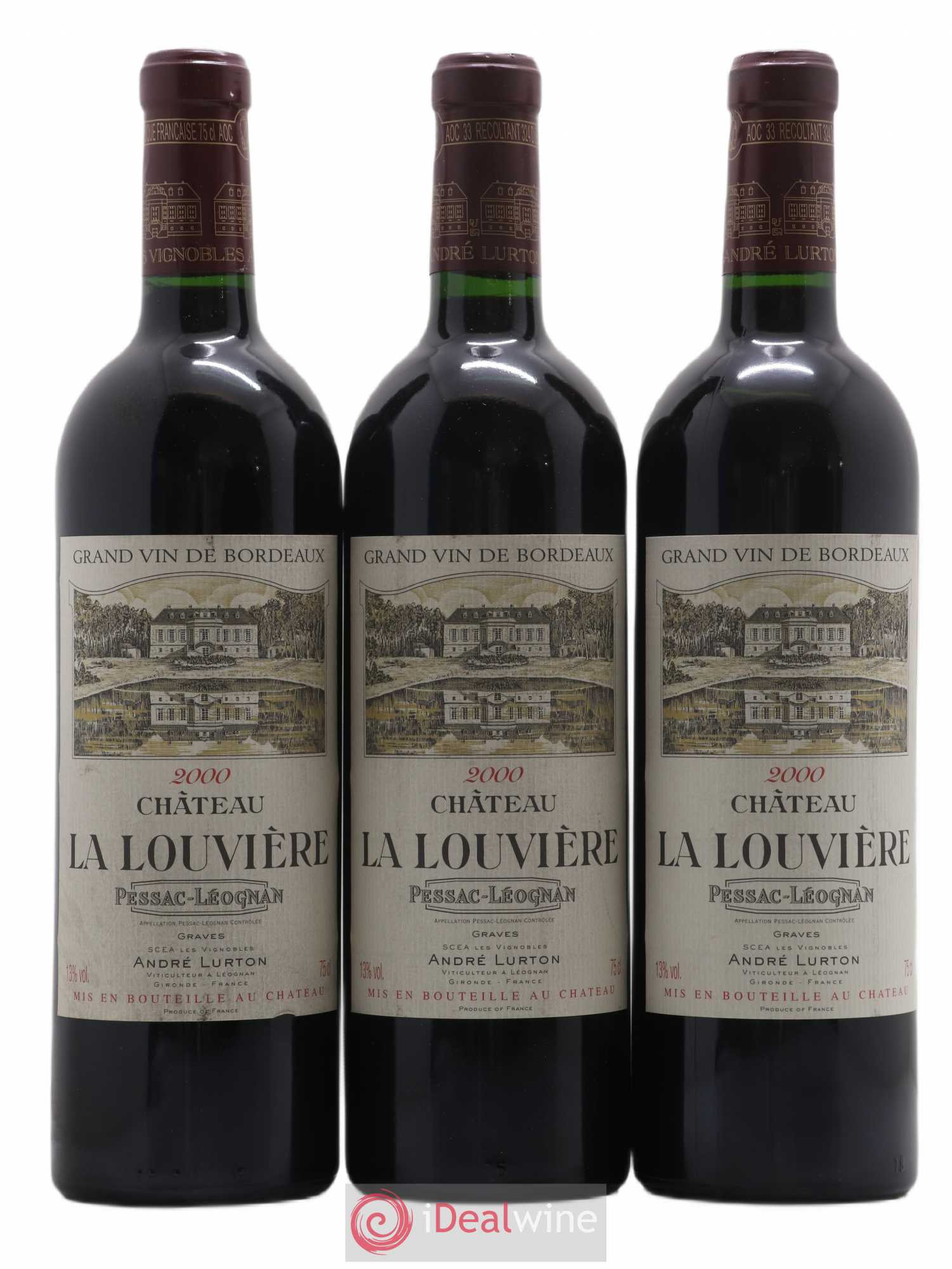 Château la Louvière 2000 - Lot de 3 bouteilles - 0