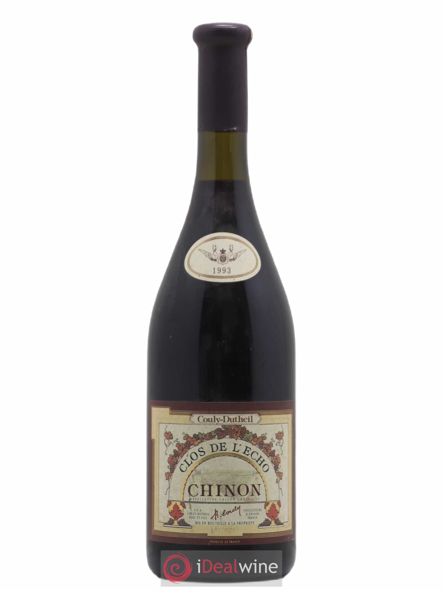 Chinon Clos de l'Echo Couly-Dutheil 1993 - Lot de 1 bouteille - 0