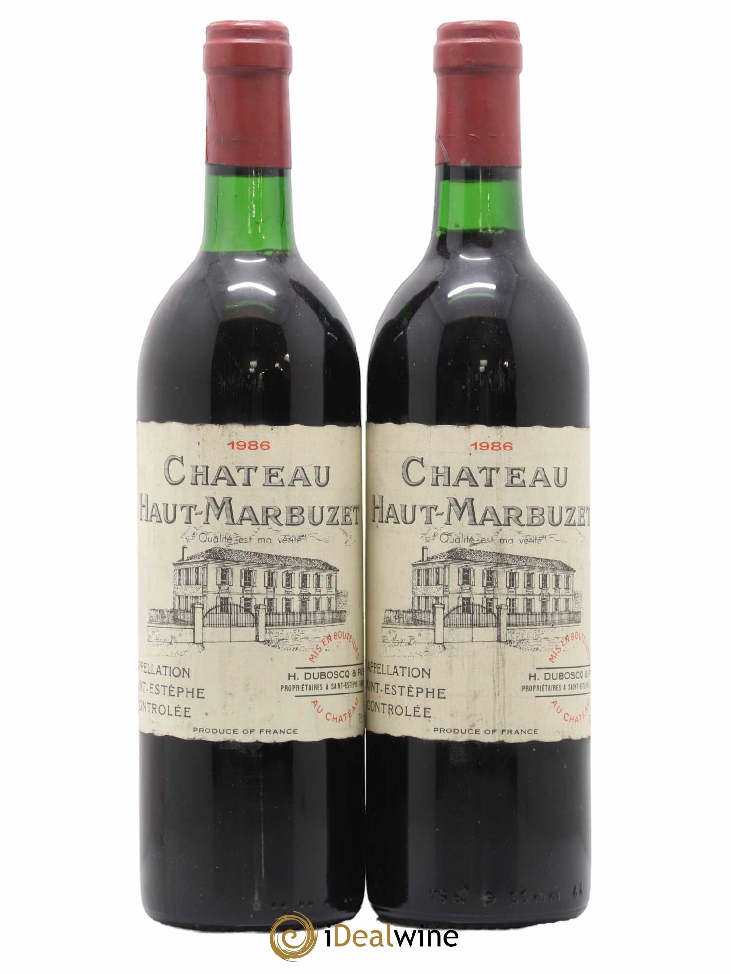 Château Haut Marbuzet 1986 - Lot de 2 bouteilles - 0