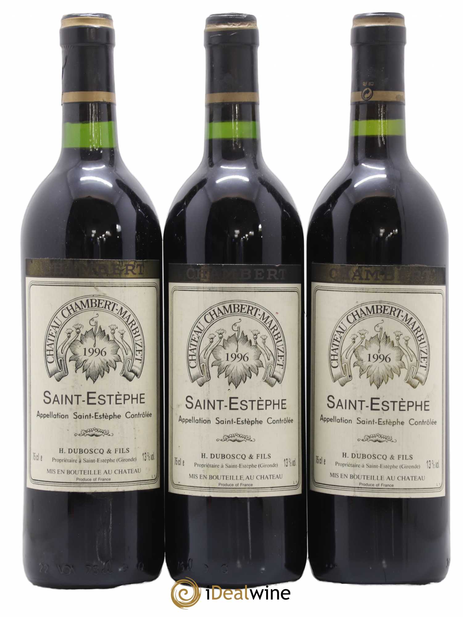 Château Chambert-Marbuzet Cru Bourgeois 1996 - Lot de 3 bouteilles - 0