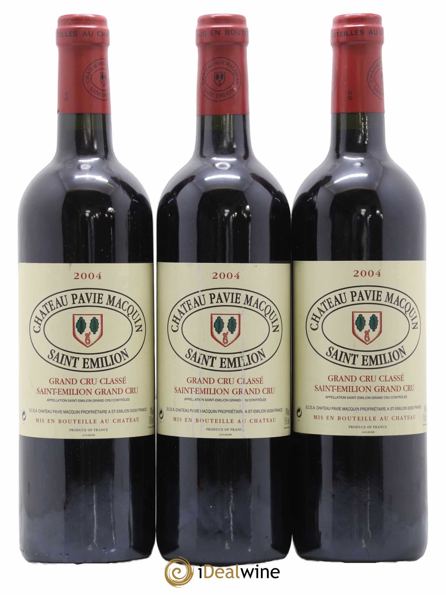 Château Pavie Macquin 1er Grand Cru Classé B 2004 - Lot de 3 bouteilles - 0