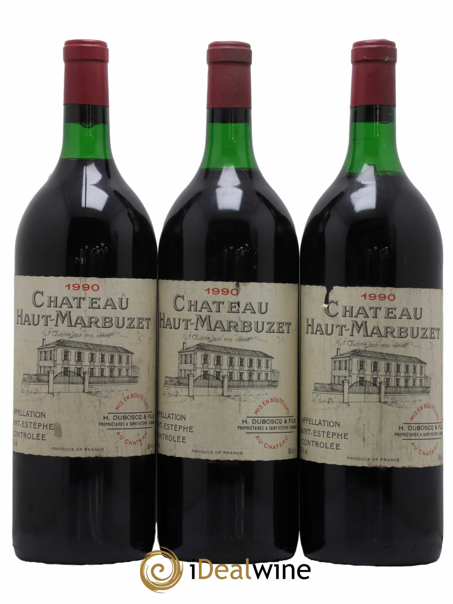 Château Haut Marbuzet 1990 - Lot de 3 magnums - 0