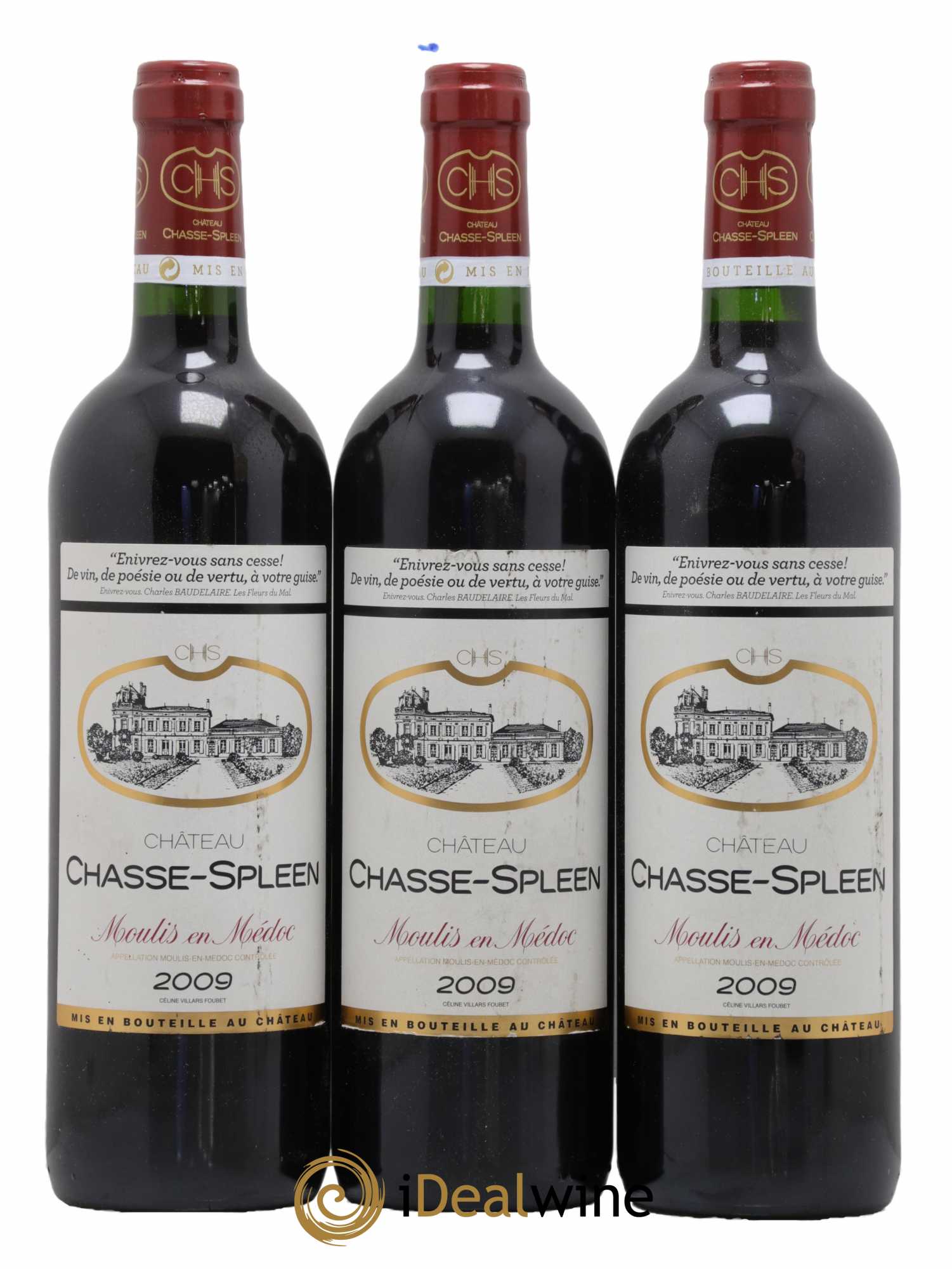 Château Chasse Spleen 2009 - Lot de 3 bouteilles - 0