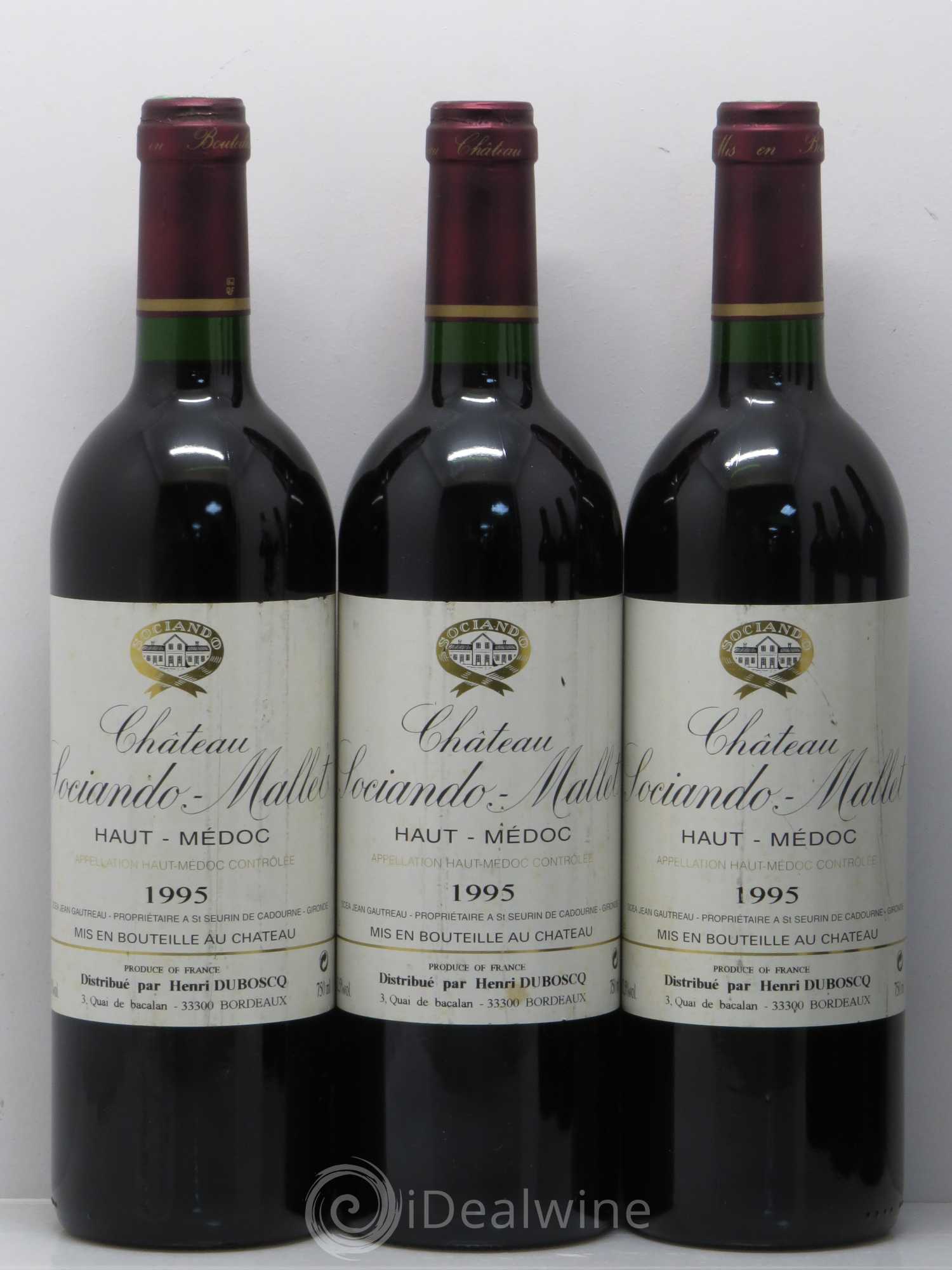 Château Sociando Mallet 1995 - Lot de 6 bouteilles - 1