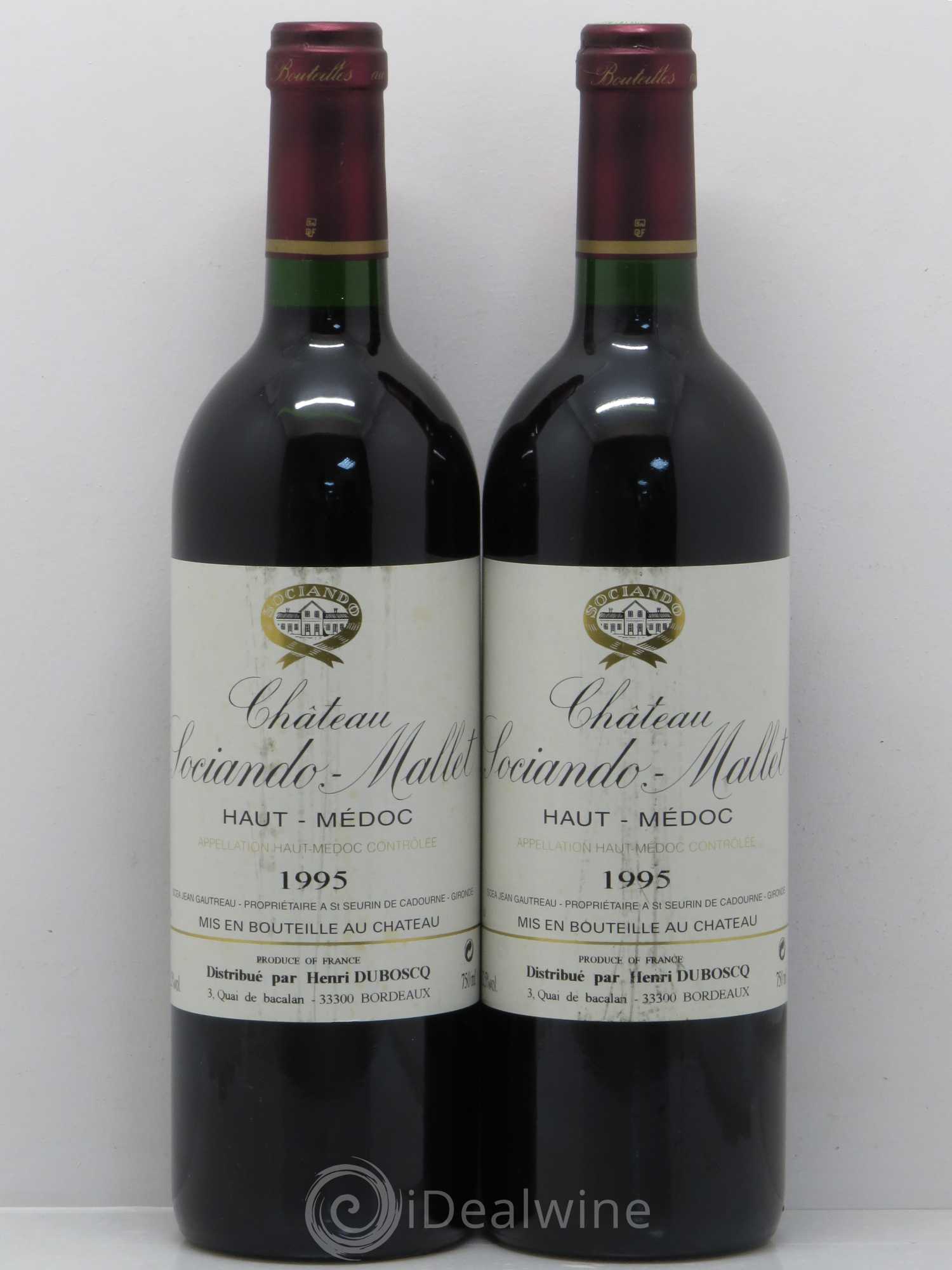 Château Sociando Mallet 1995 - Lot de 2 bouteilles - 0