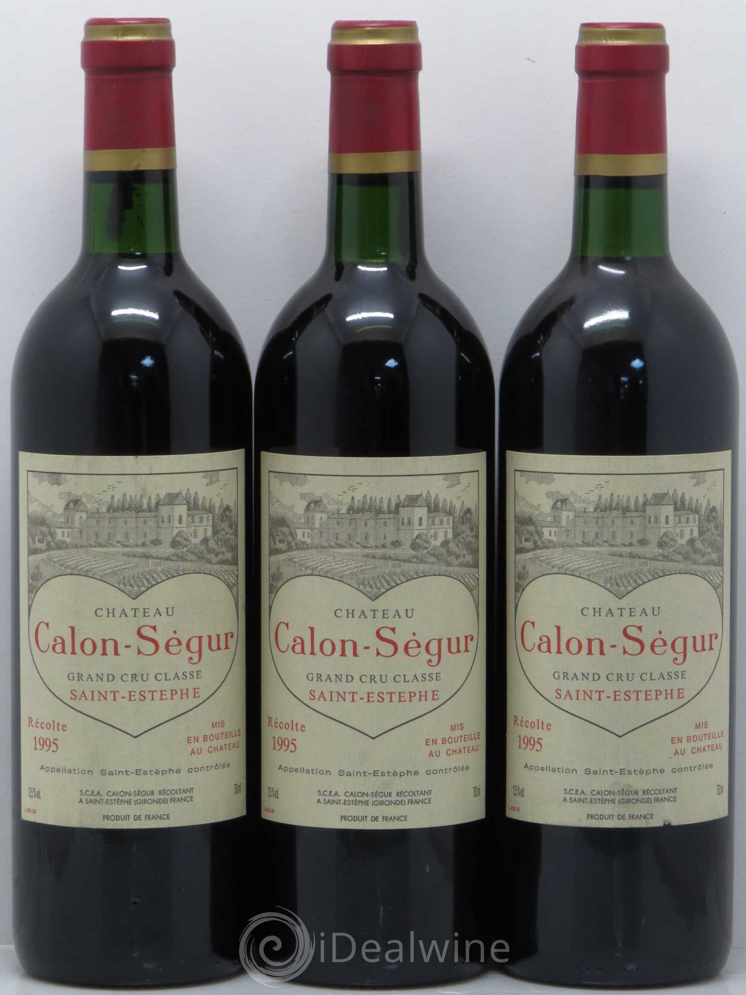 Château Calon Ségur 3ème Grand Cru Classé 1995 - Lot de 3 bouteilles - 0