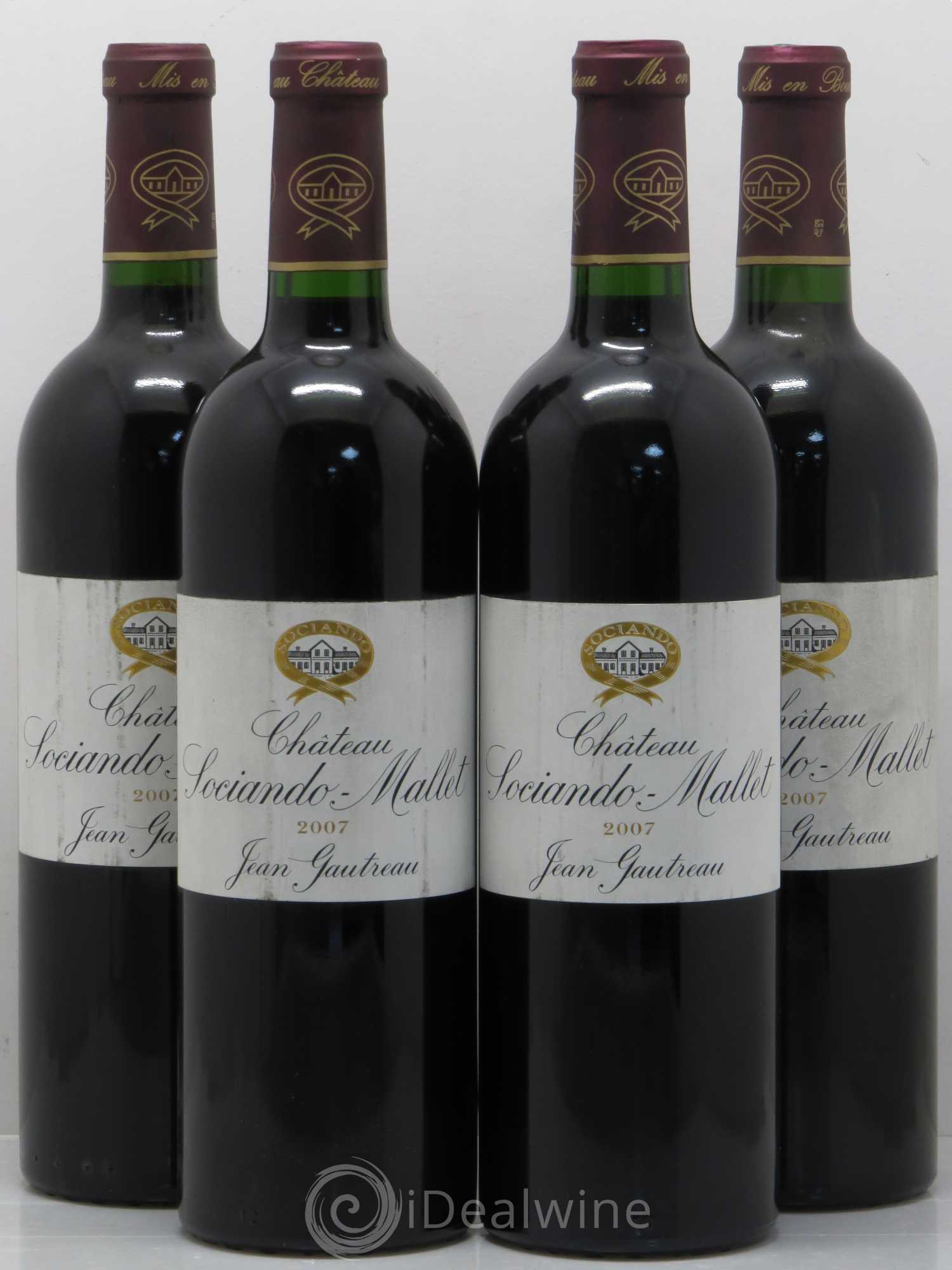 Château Sociando Mallet 2007 - Lot de 4 bouteilles - 0
