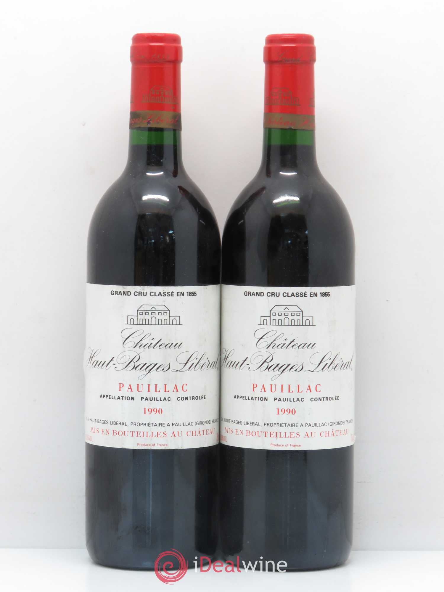 Château Haut Bages Libéral 5ème Grand Cru Classé 1990 - Lot de 2 bouteilles - 0