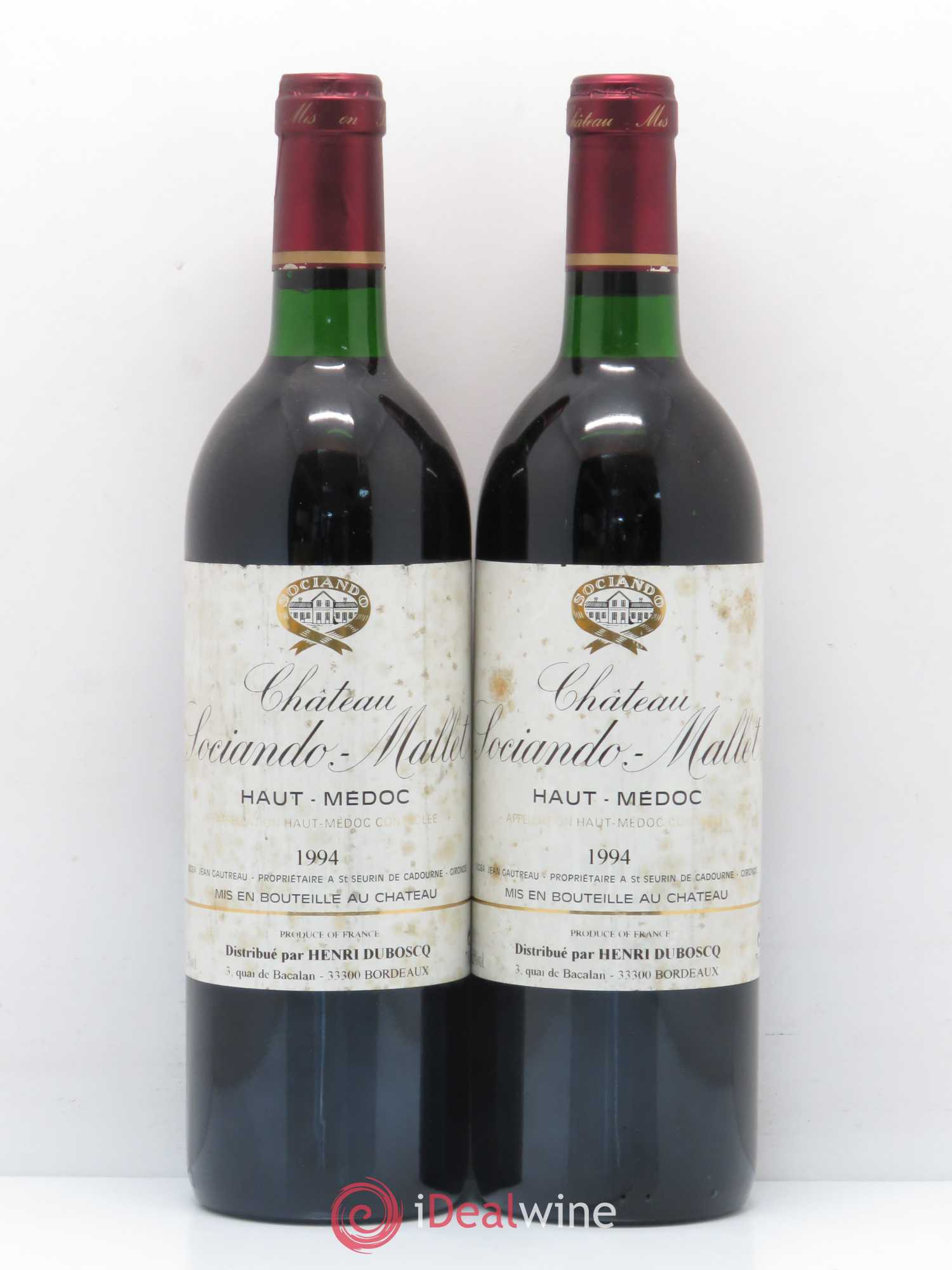 Château Sociando Mallet 1994 - Lot de 2 bouteilles - 0