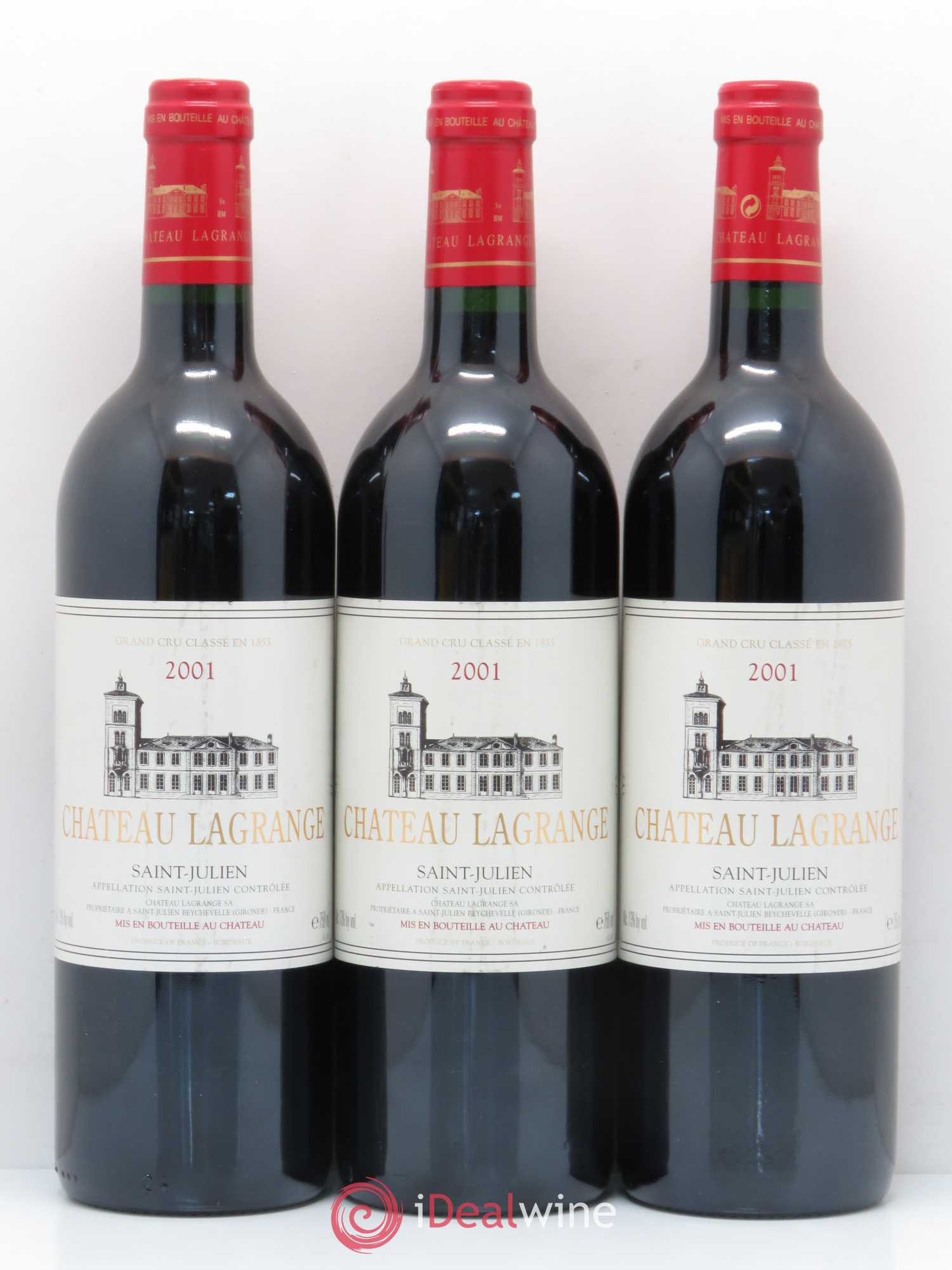 Château Lagrange 3ème Grand Cru Classé 2001 - Lot de 3 bouteilles - 0