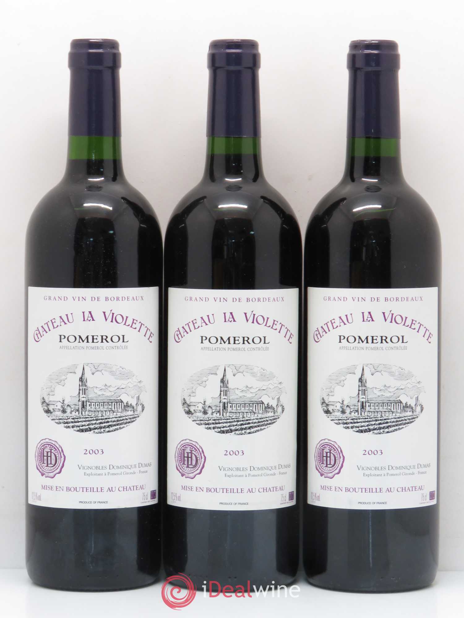Château la Violette 2003 - Lot de 3 bouteilles - 0