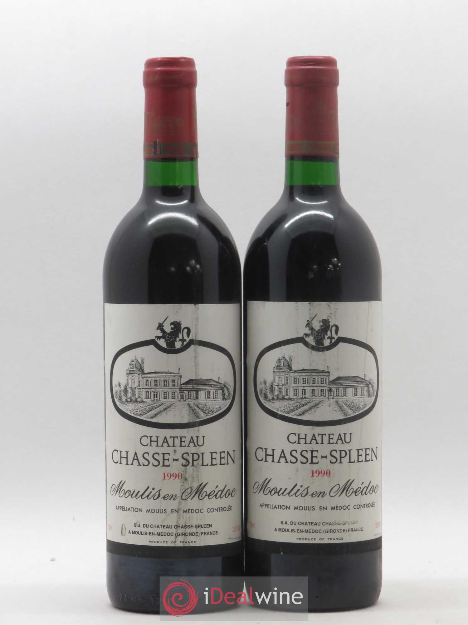 Château Chasse Spleen 1990 - Lot de 2 bouteilles - 0