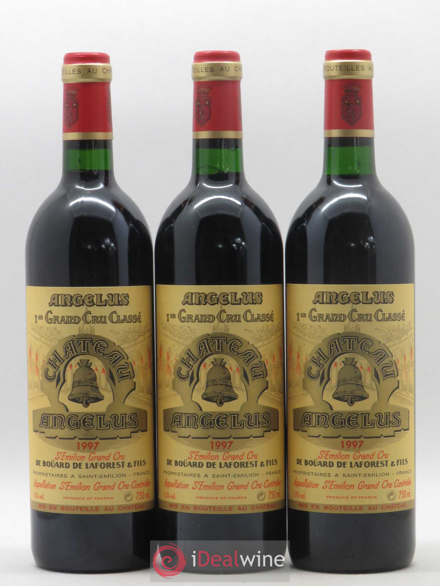 Château Angélus 1er Grand Cru Classé A 1997 - Lot de 3 bouteilles - 0