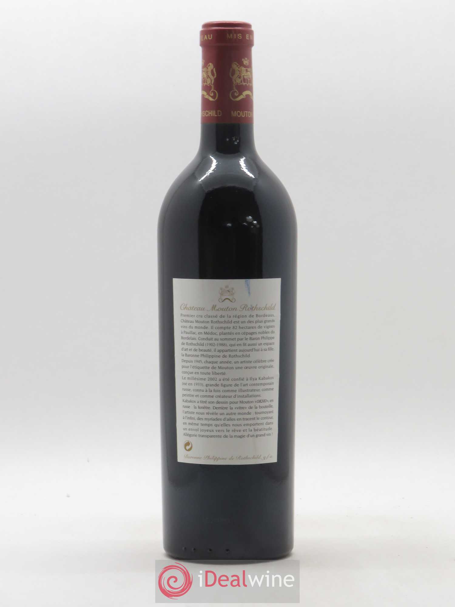 Château Mouton Rothschild 1er Grand Cru Classé 2002 - Lot de 1 bouteille - 1