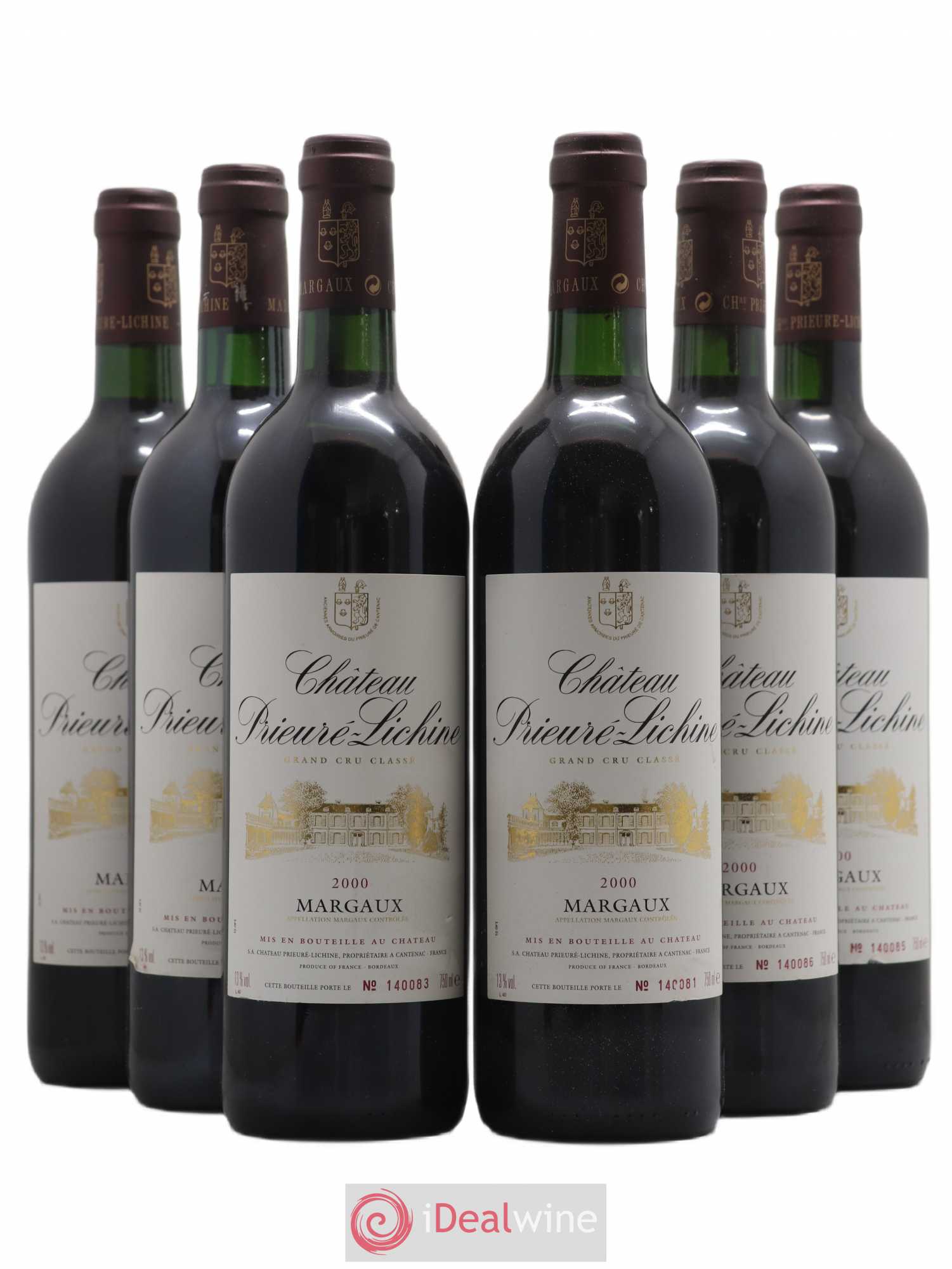 Château Prieuré Lichine 4ème Grand Cru Classé 2000 - Lot de 6 bouteilles - 0