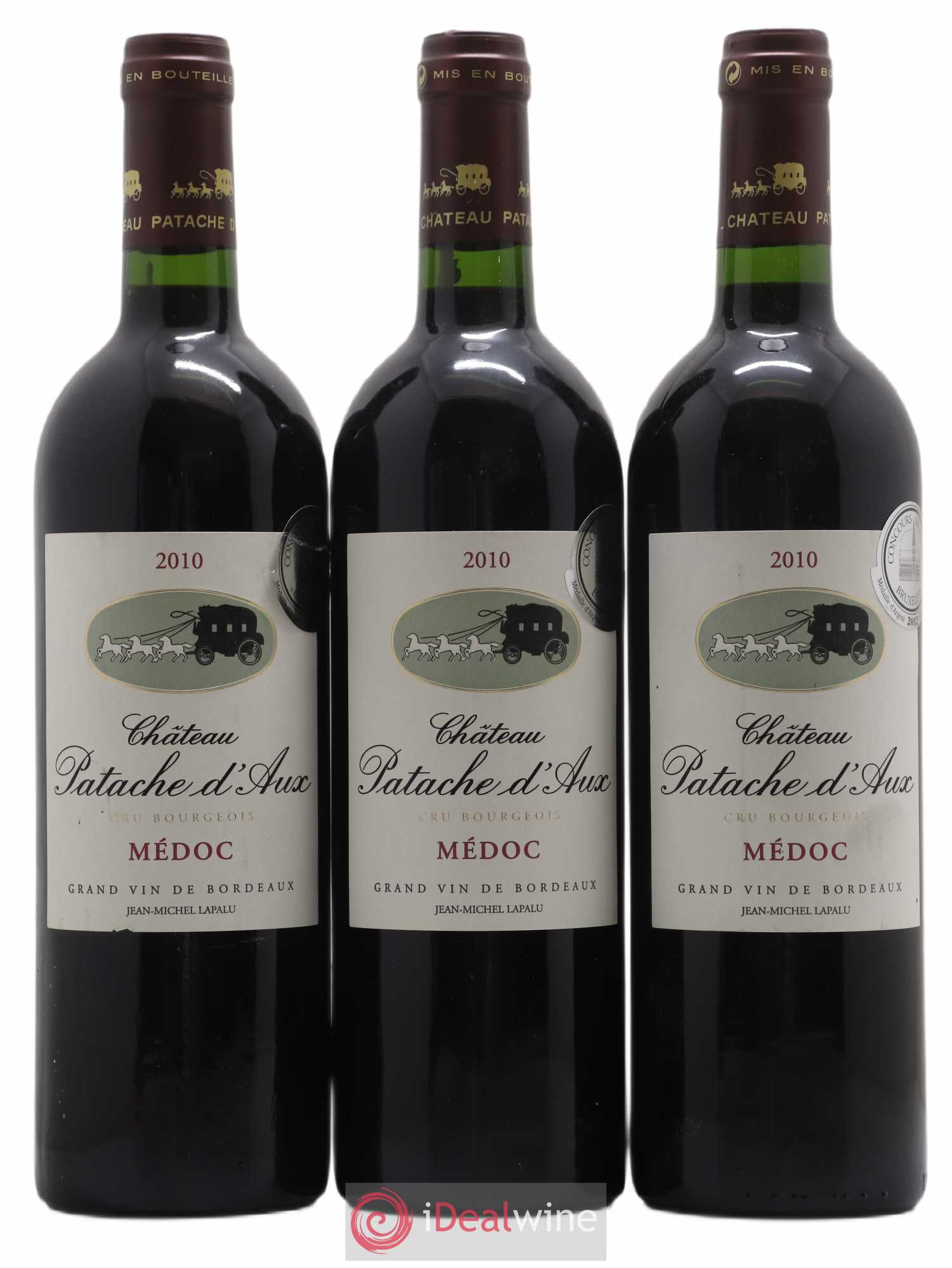 Château Patache d'Aux Cru Bourgeois (sans prix de réserve) 2010 - Lot de 3 bouteilles - 0