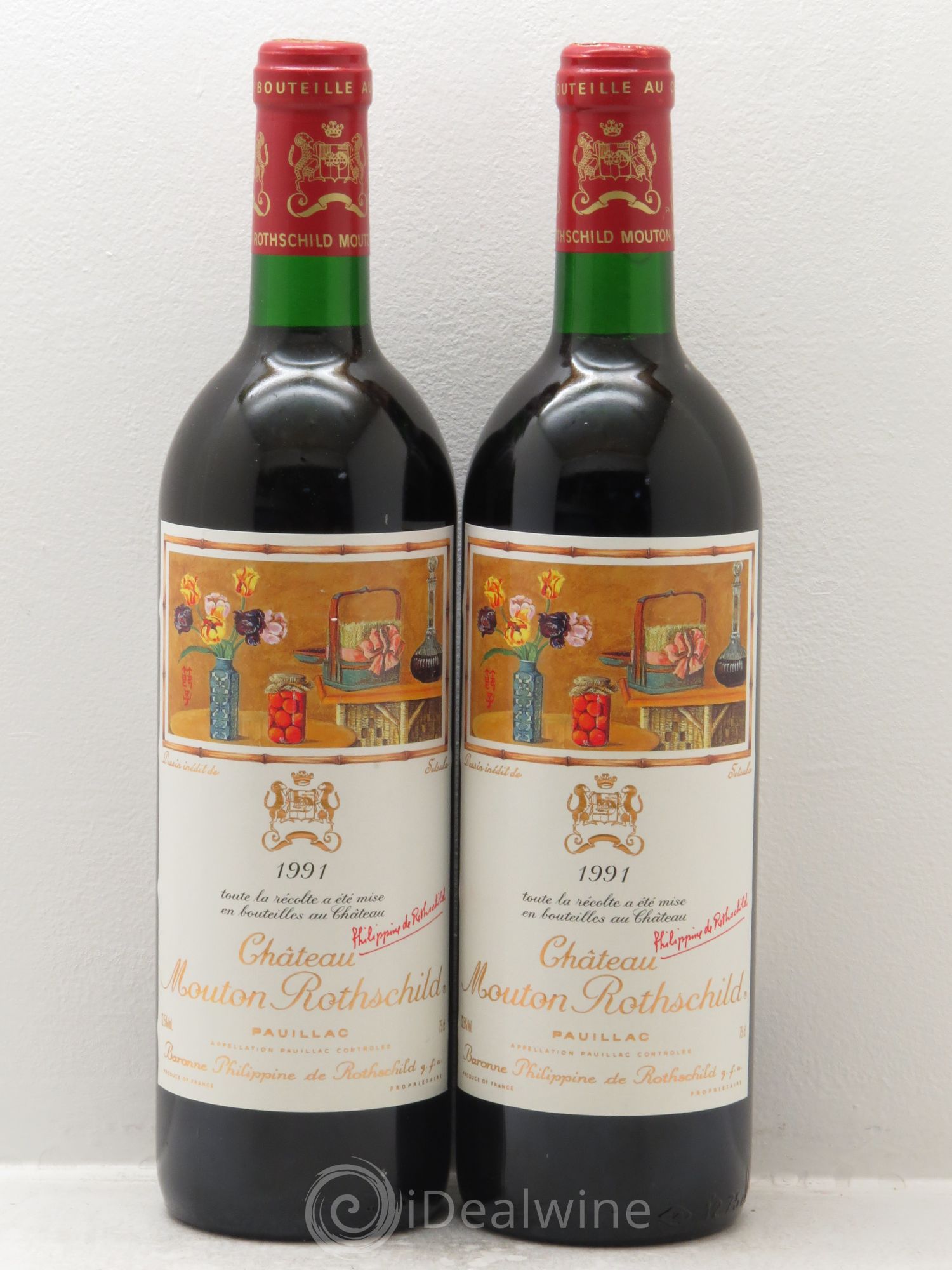 Château Mouton Rothschild 1er Grand Cru Classé 1991 - Lot de 2 bouteilles - 0