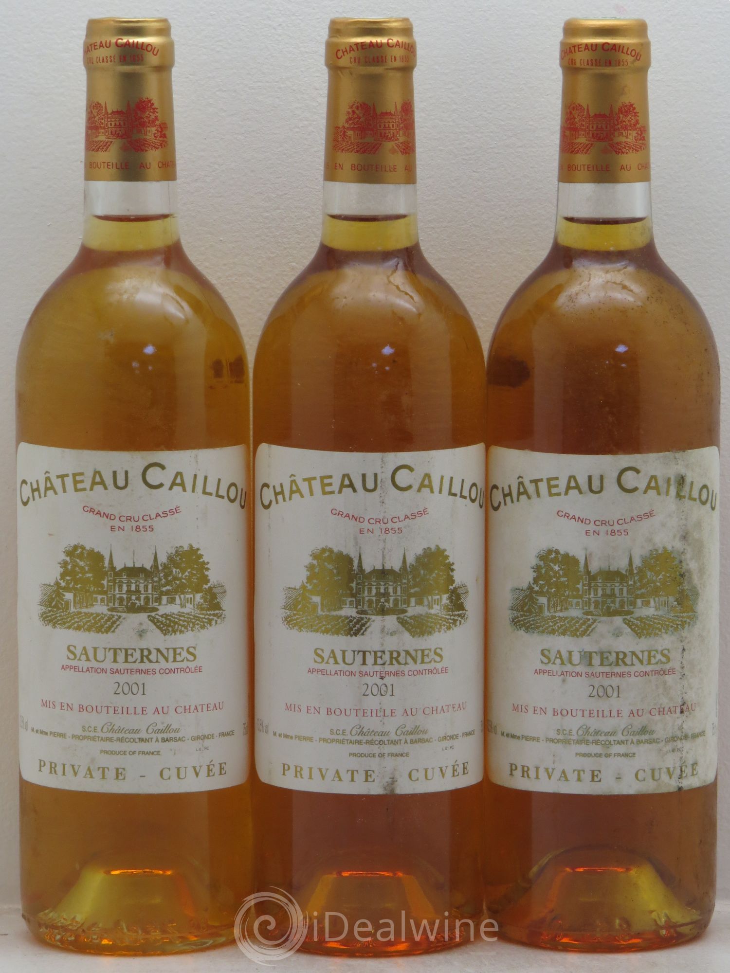 Château du Caillou Cuvée Privée 2001 - Lot de 3 bouteilles - 0