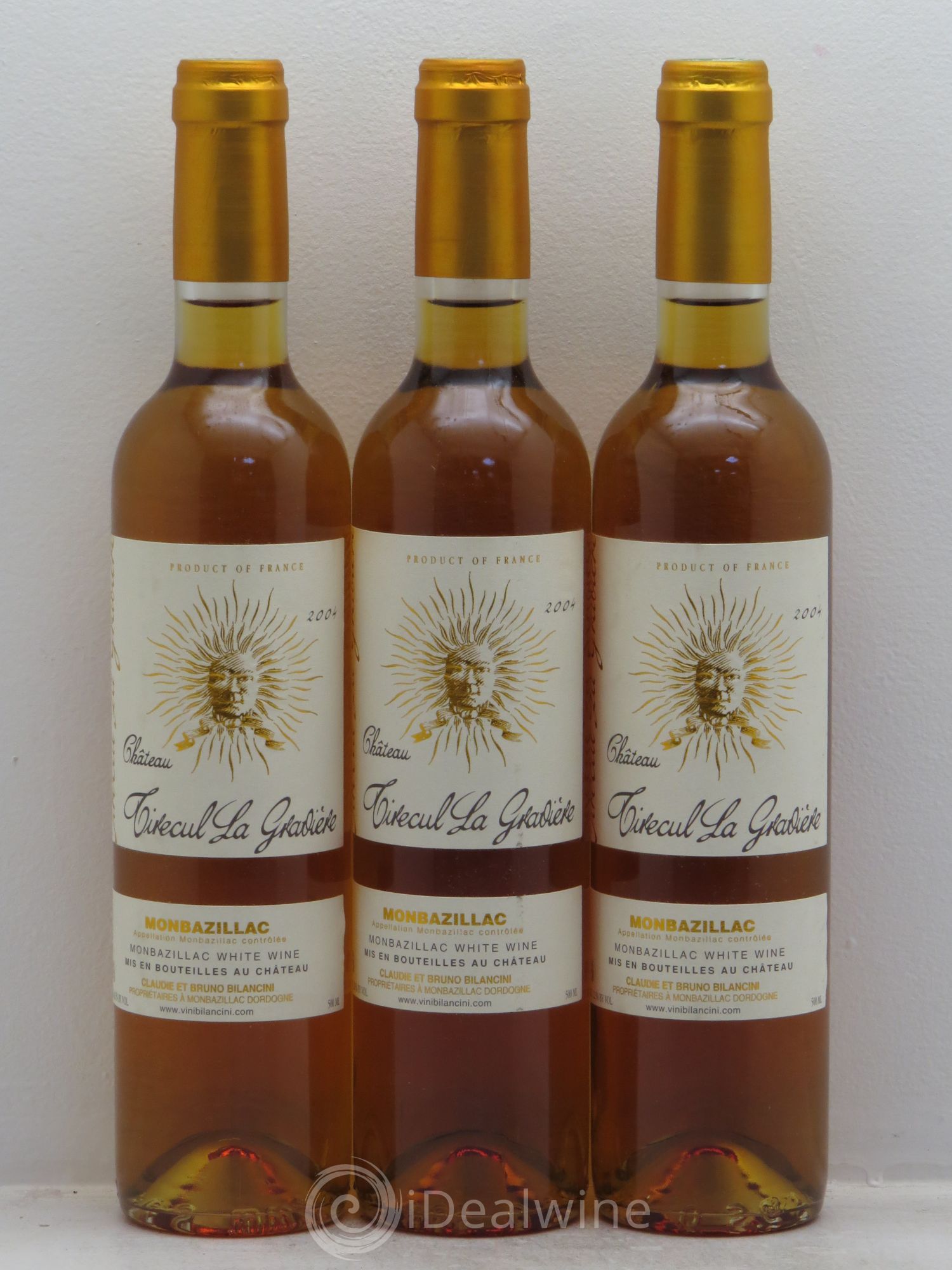 Monbazillac Château Tirecul La Gravière Bruno et Claudie Bilancini 2004 - Posten von 3 Demi-Flaschen - 0