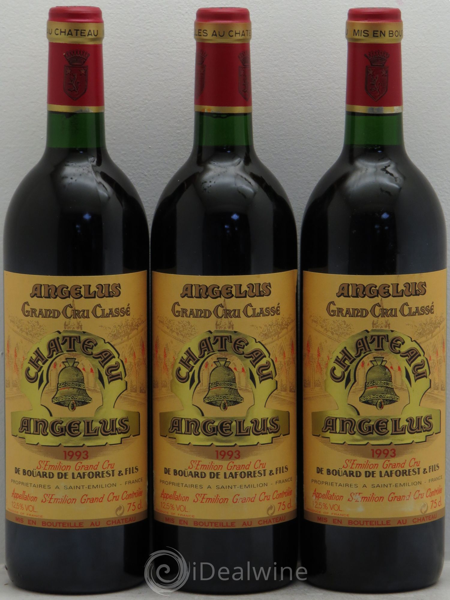 Château Angélus 1er Grand Cru Classé A 1993 - Lot de 3 bouteilles - 0