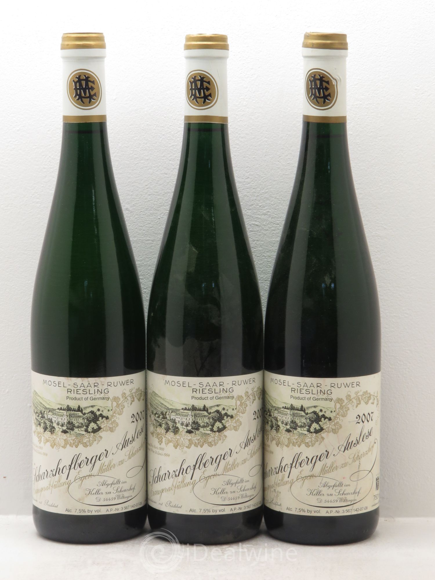 Riesling Scharzhofberger Auslese Egon Muller 2007 - Lotto di 3 bottiglie - 0