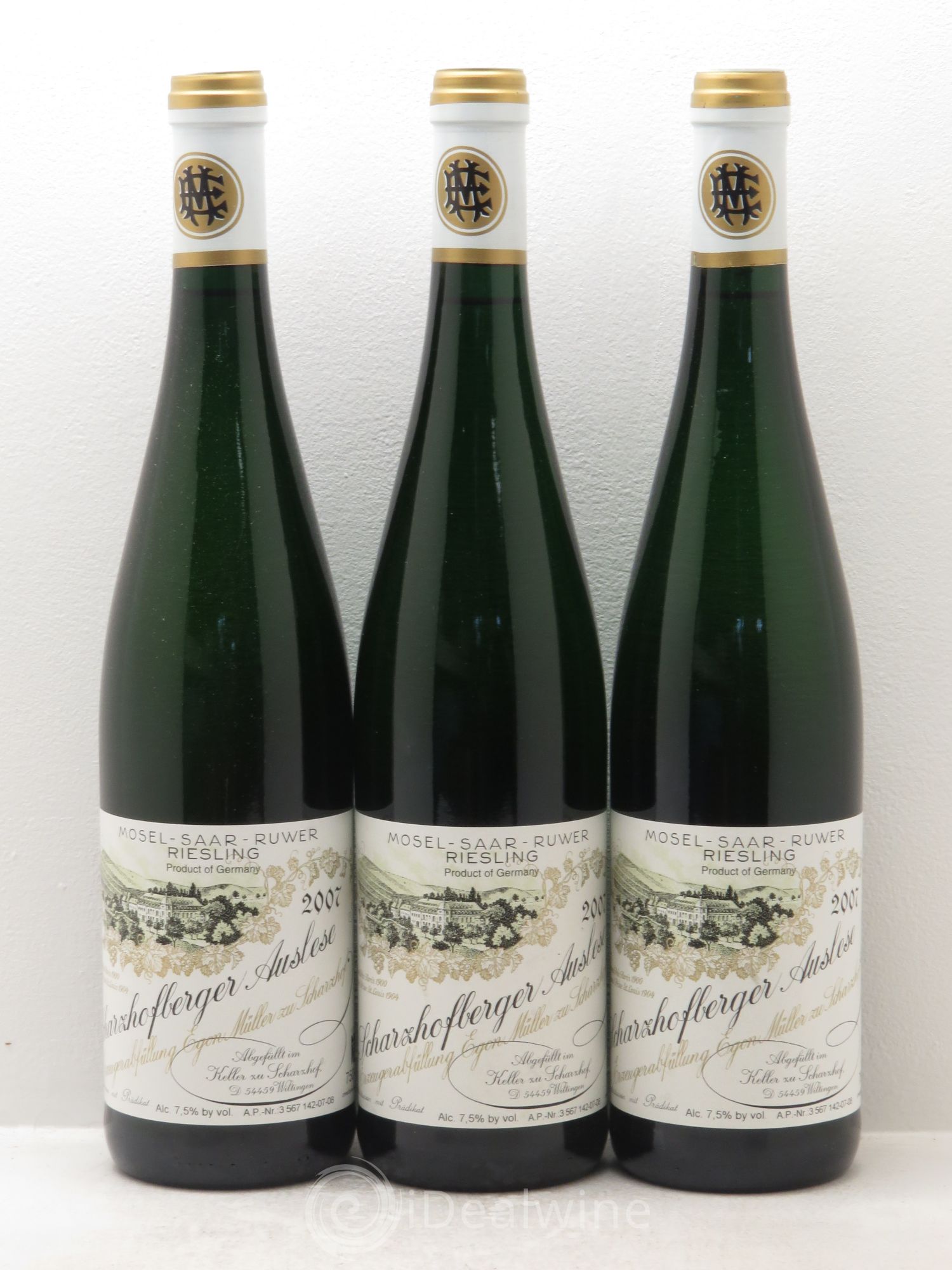Riesling Scharzhofberger Auslese Egon Muller 2007 - Lotto di 3 bottiglie - 0