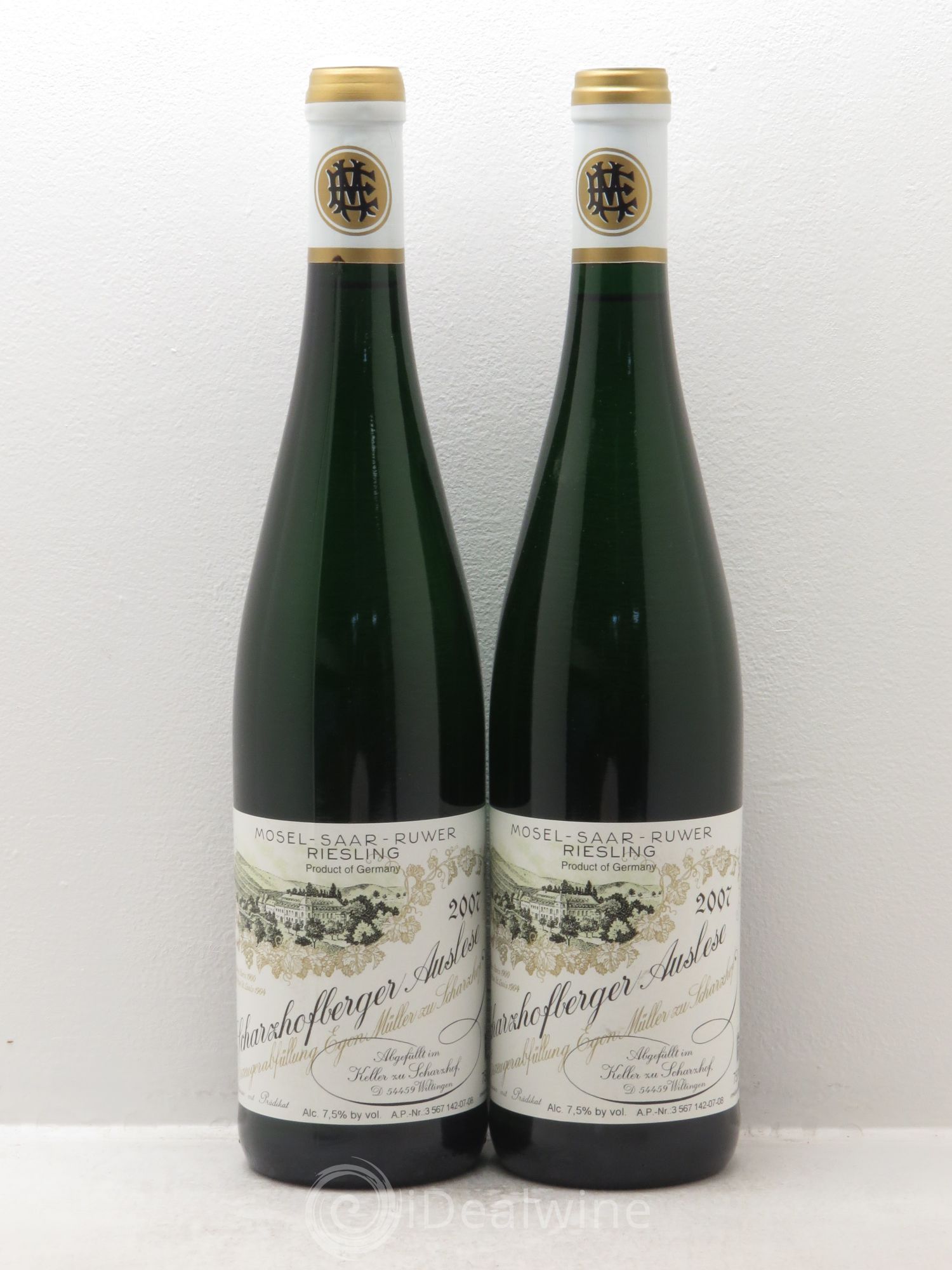 Riesling Scharzhofberger Auslese Egon Muller 2007 - Lotto di 2 bottiglie - 0