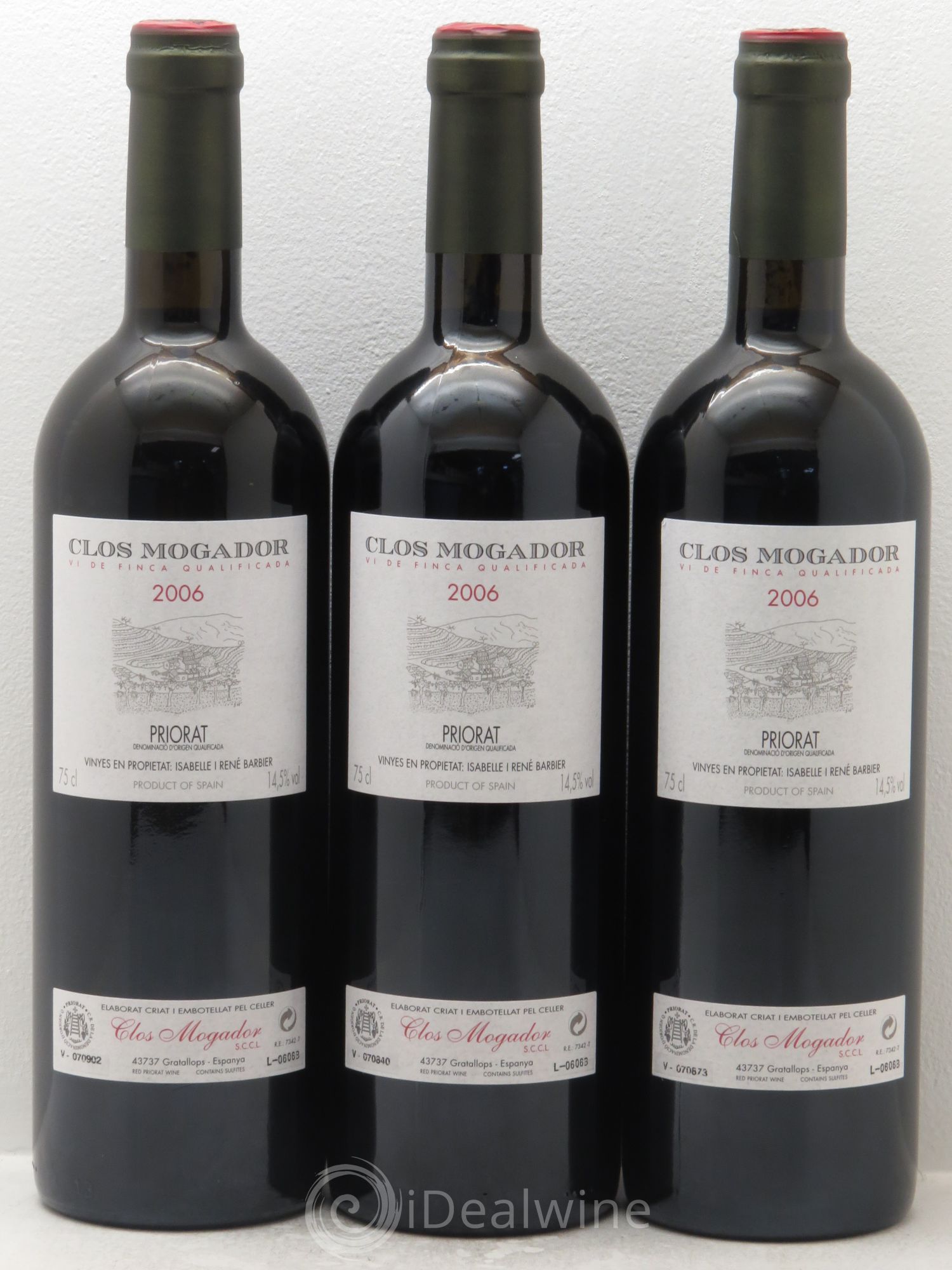 Priorat Clos Mogador DOCA René Barbier 2006 - Lot de 3 bouteilles - 0