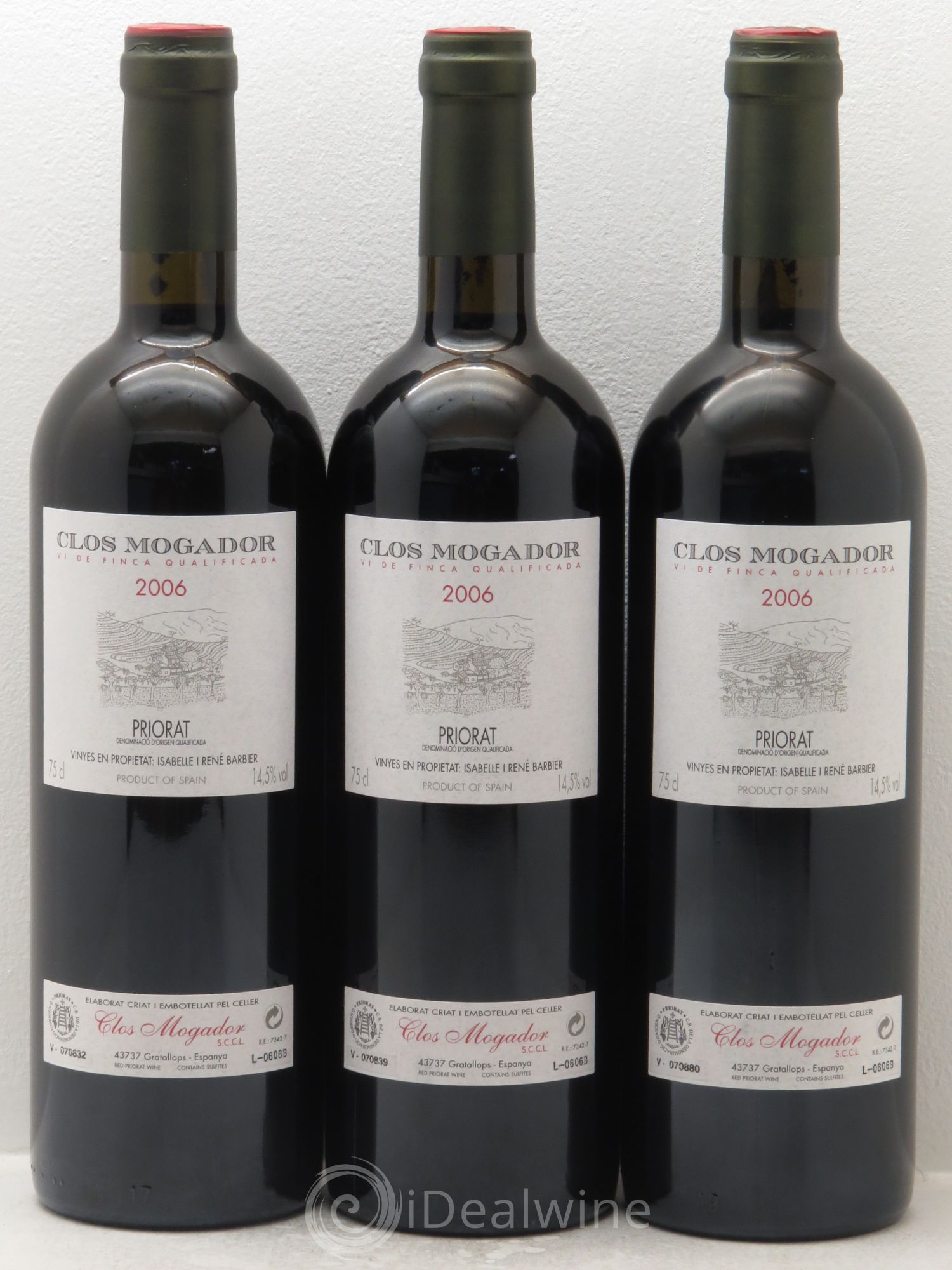 Priorat Clos Mogador DOCA René Barbier 2006 - Posten von 3 Flaschen - 0