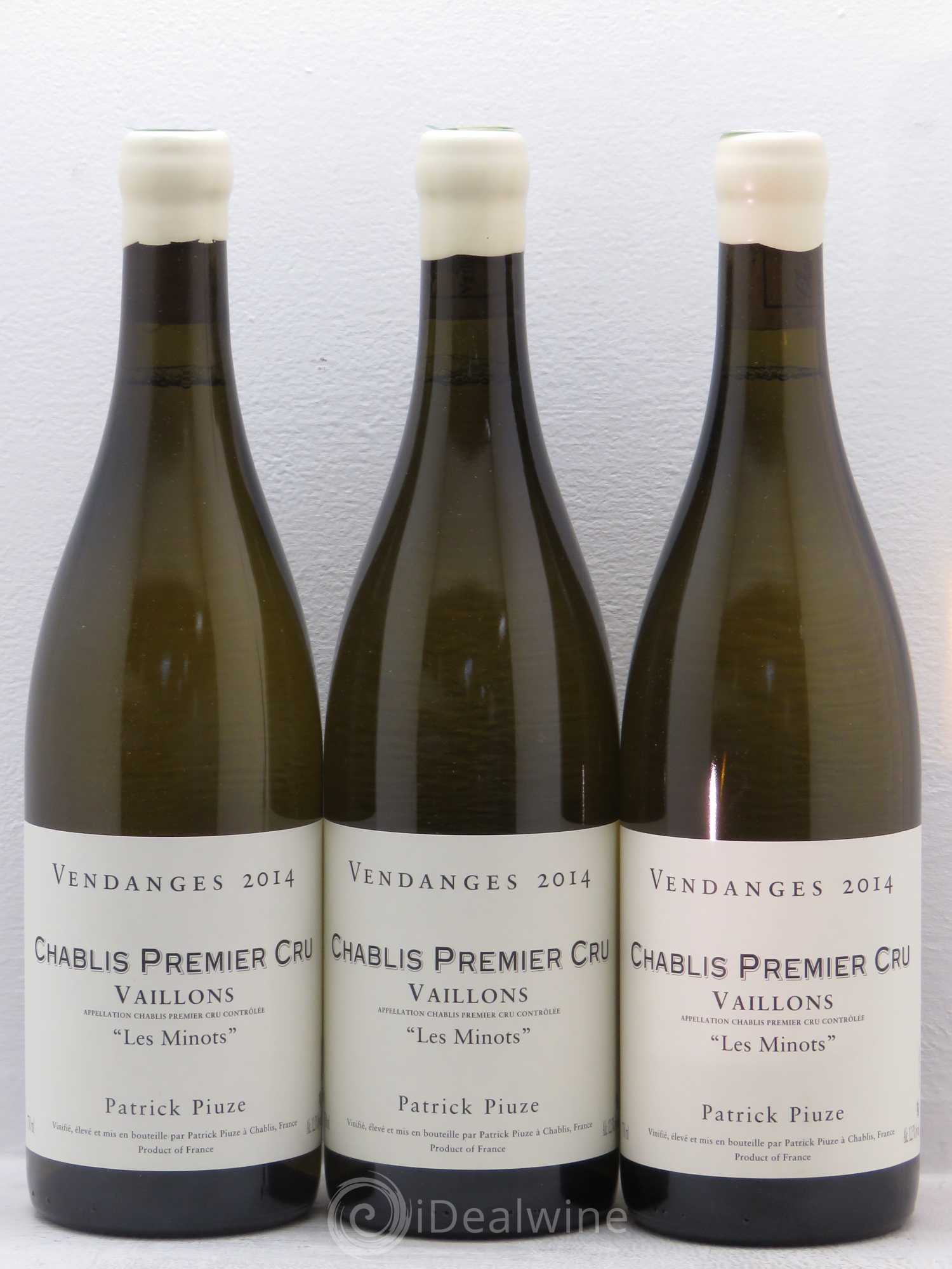 Chablis 1er Cru Minots Piuze 2014 - Posten von 3 Flaschen - 0