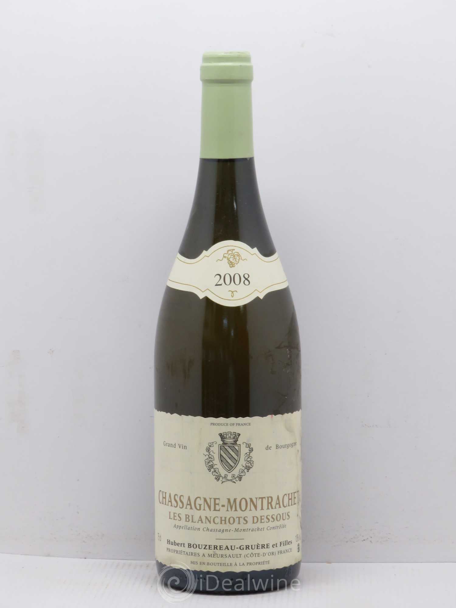 Chassagne-Montrachet Les Blanchots Dessous Bouzereau Gruère Père et Filles 2008 - Posten von 1 Flasche - 0