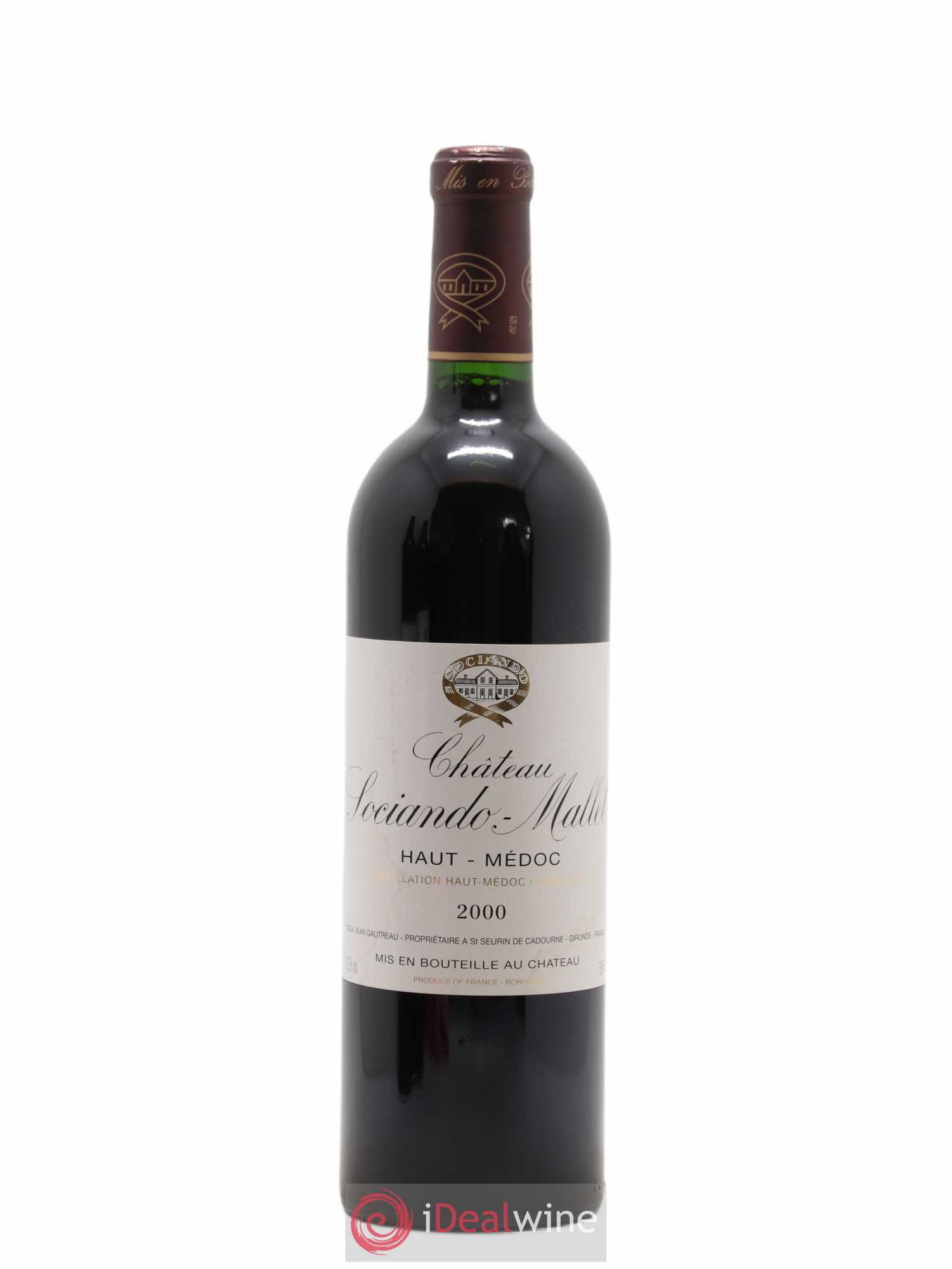 Château Sociando Mallet 2000 - Lot de 1 bouteille - 0
