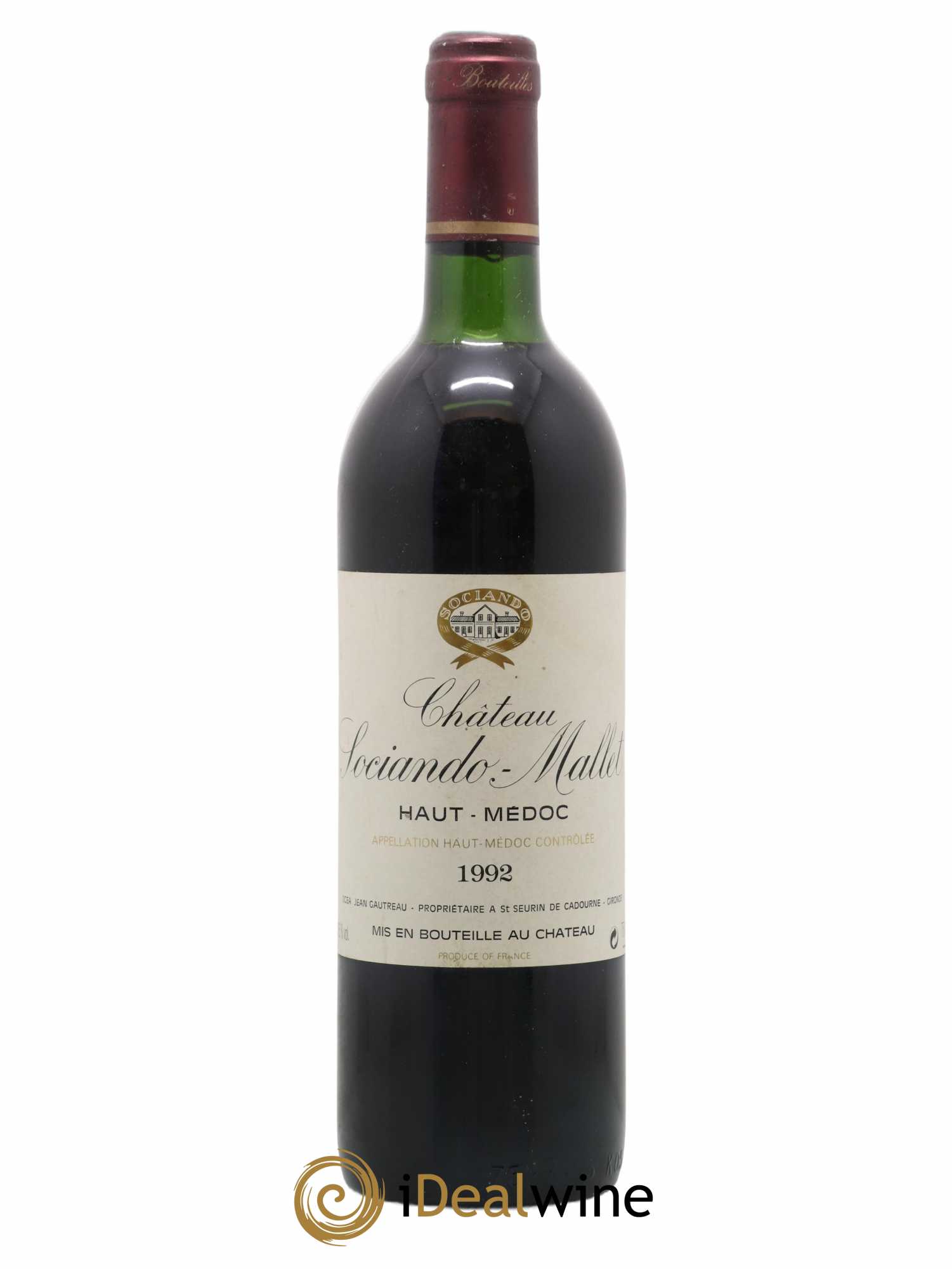 Château Sociando Mallet 1992 - Lot de 1 bouteille - 0