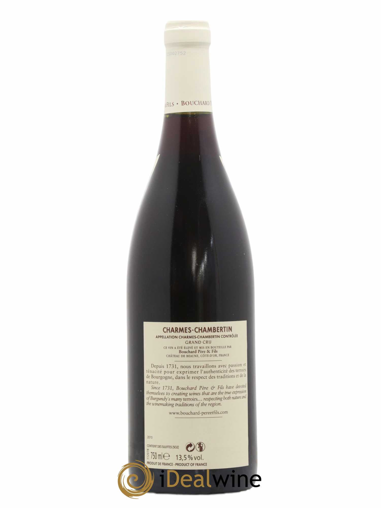 Charmes-Chambertin Grand Cru Bouchard Père & Fils 2010 - Lot de 1 bouteille - 1