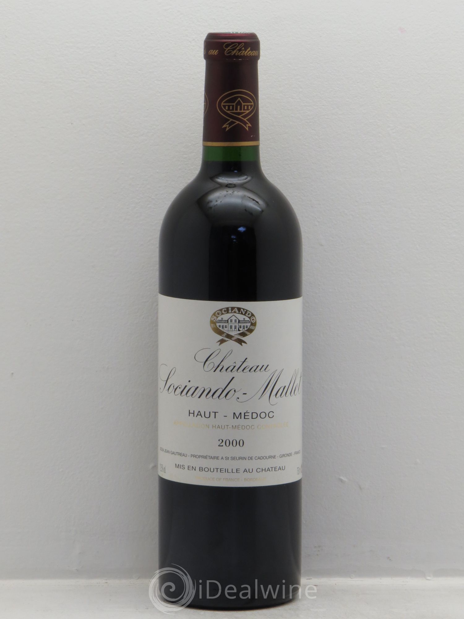 Château Sociando Mallet 2000 - Lot de 1 bouteille - 0