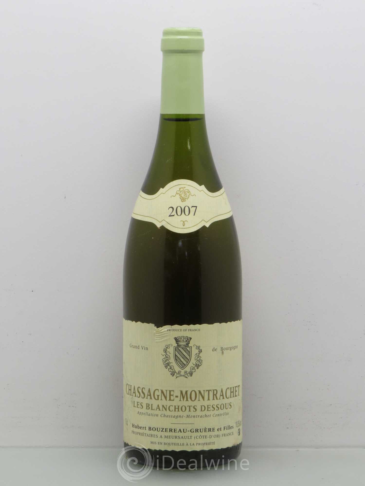 Chassagne-Montrachet Blanchots Dessous Bouzereau Gruere Et Filles 2007 - Posten von 1 Flasche - 0