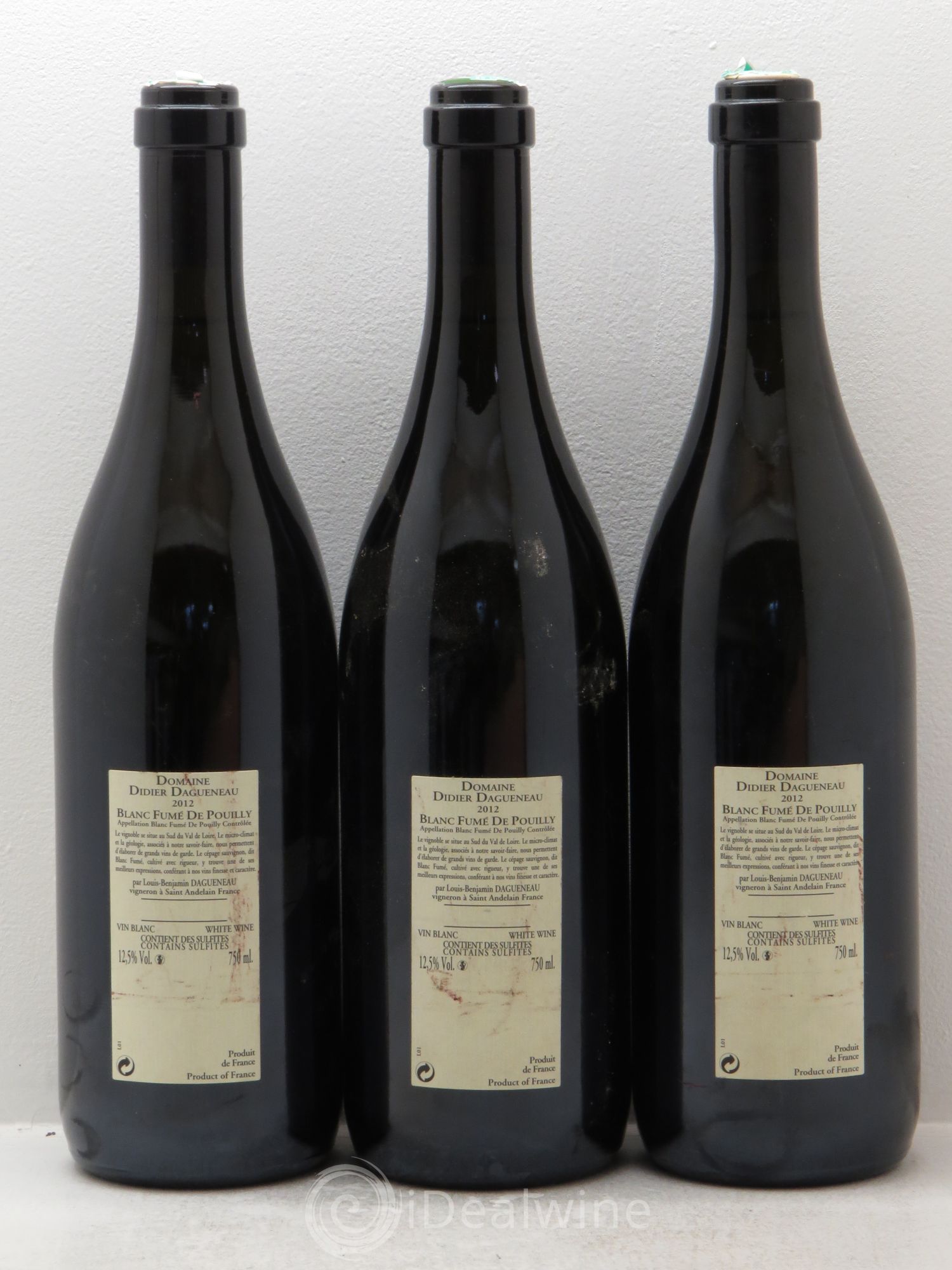 Pouilly-Fumé Blanc Fumé de Pouilly Dagueneau (Domaine Didier - Louis-Benjamin) 2012 - Lot de 3 bouteilles - 1