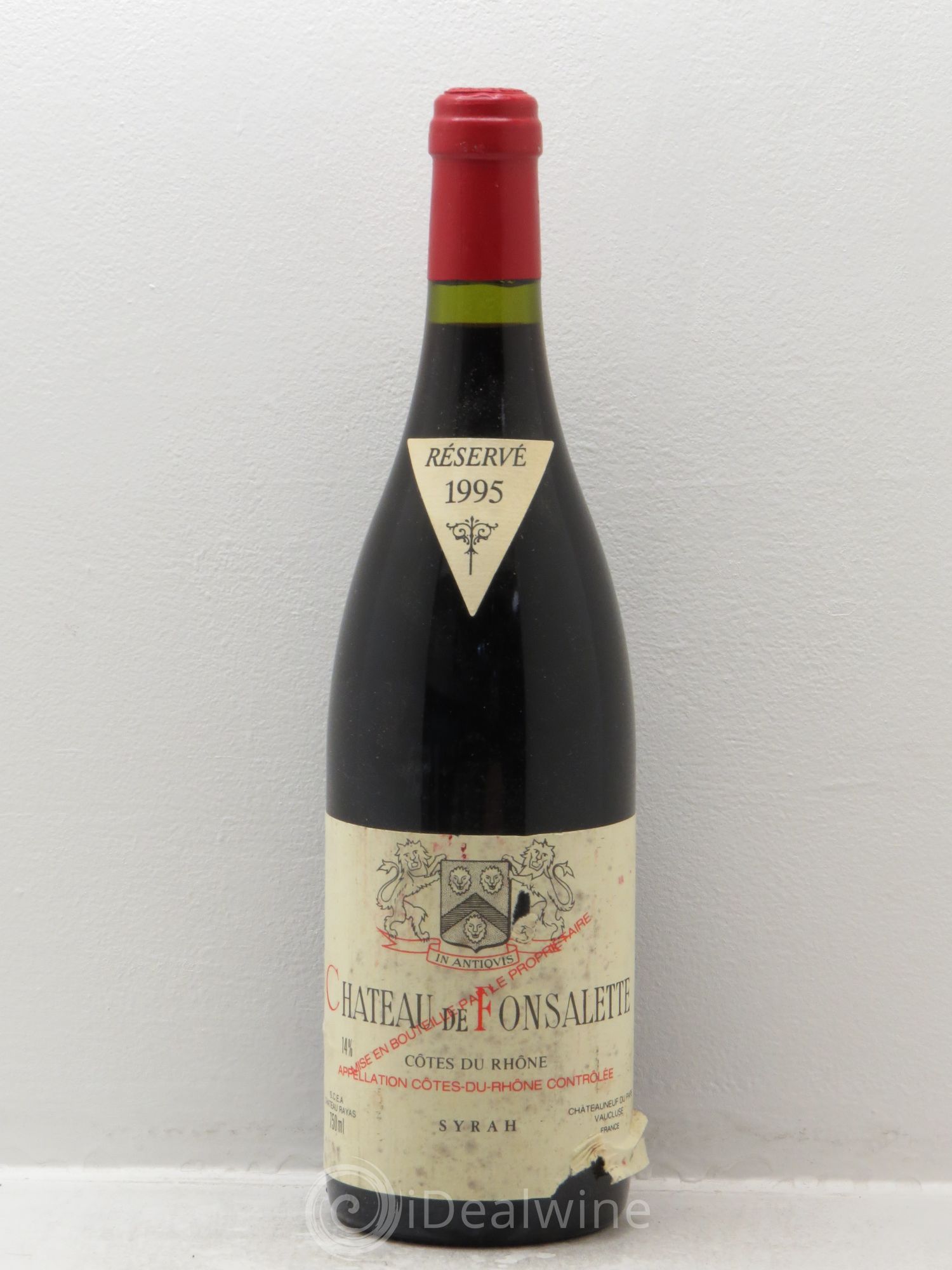 Côtes-du-Rhône Cuvée Syrah Château de Fonsalette 1995 - Lot de 1 bouteille - 0
