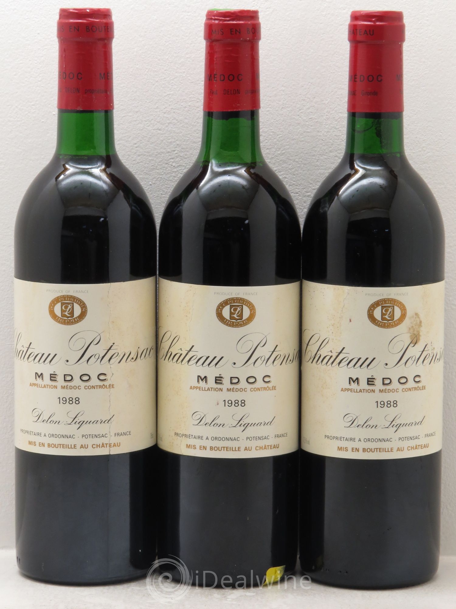 Château Potensac 1988 - Lot de 3 bouteilles - 0