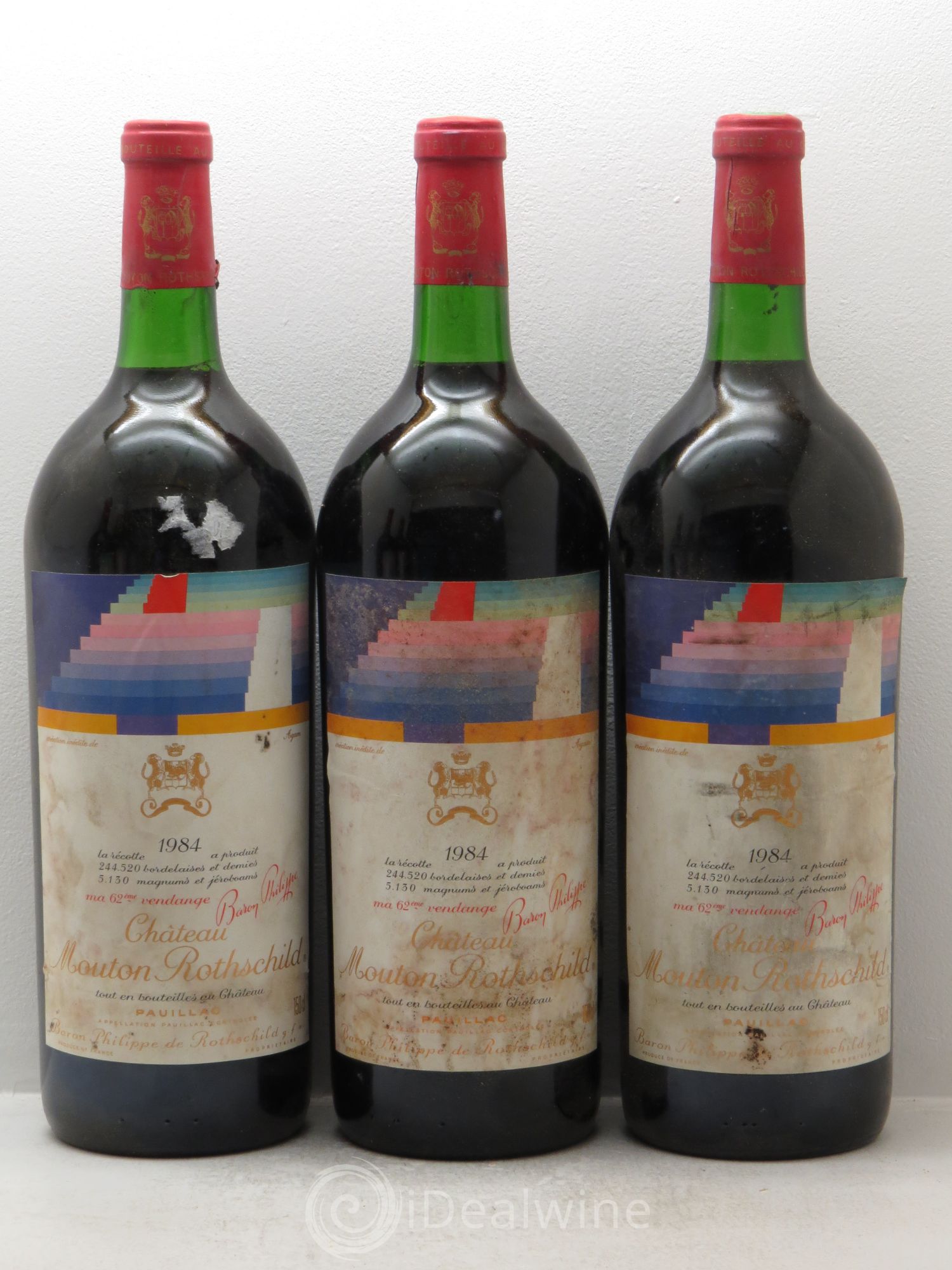 Château Mouton Rothschild 1er Grand Cru Classé 1984 - Lot de 6 magnums - 1