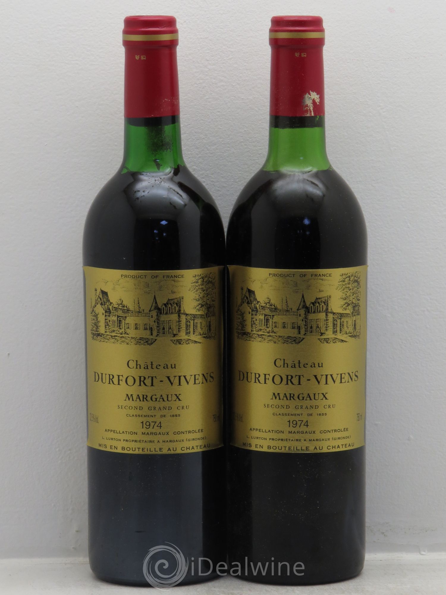 Château Durfort Vivens 2ème Grand Cru Classé 1974 - Lot de 2 bouteilles - 0