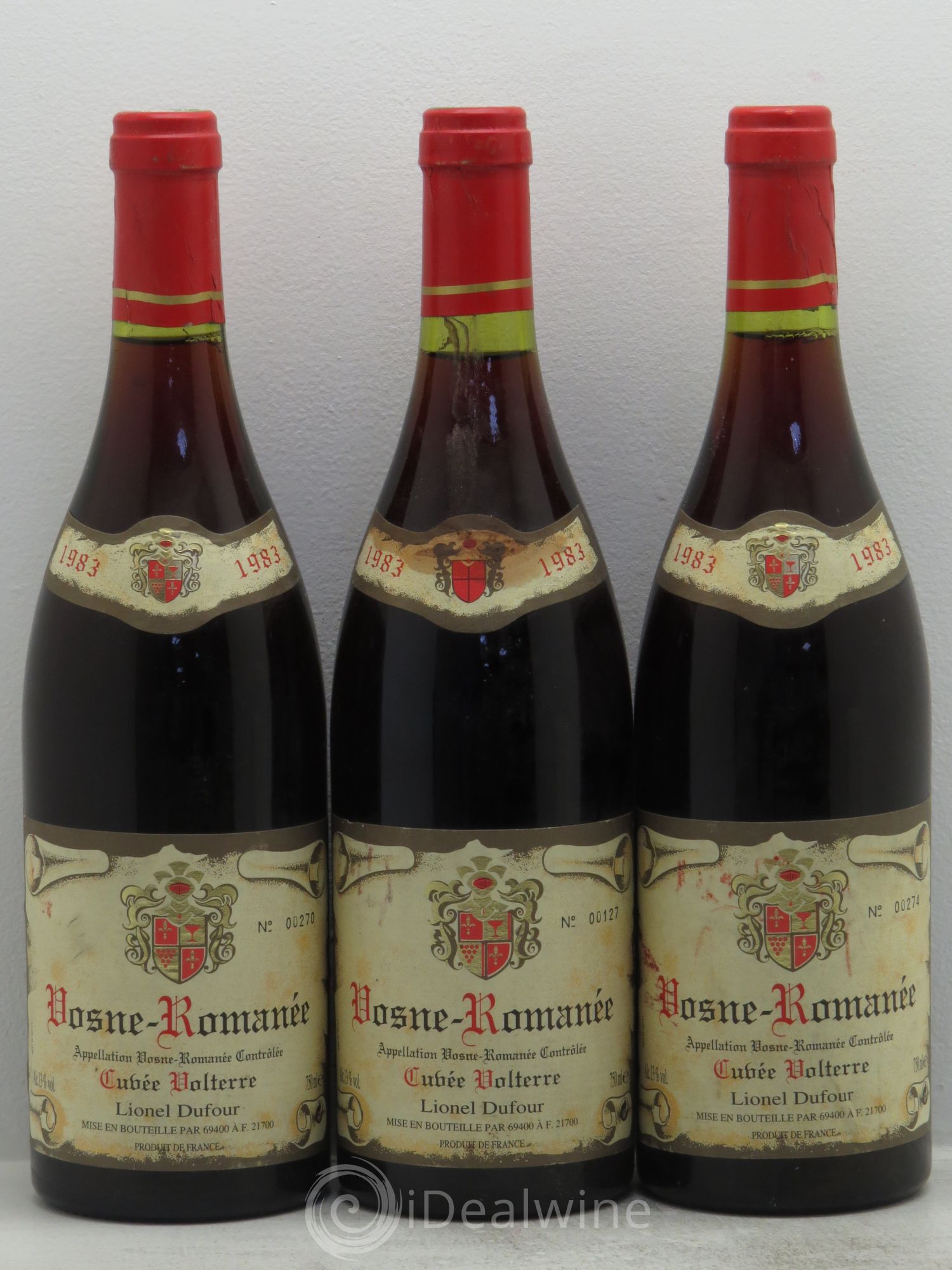 Vosne-Romanée 1er Cru Cuvée Volterre - Dufour 1983 - Posten von 3 Flaschen - 0