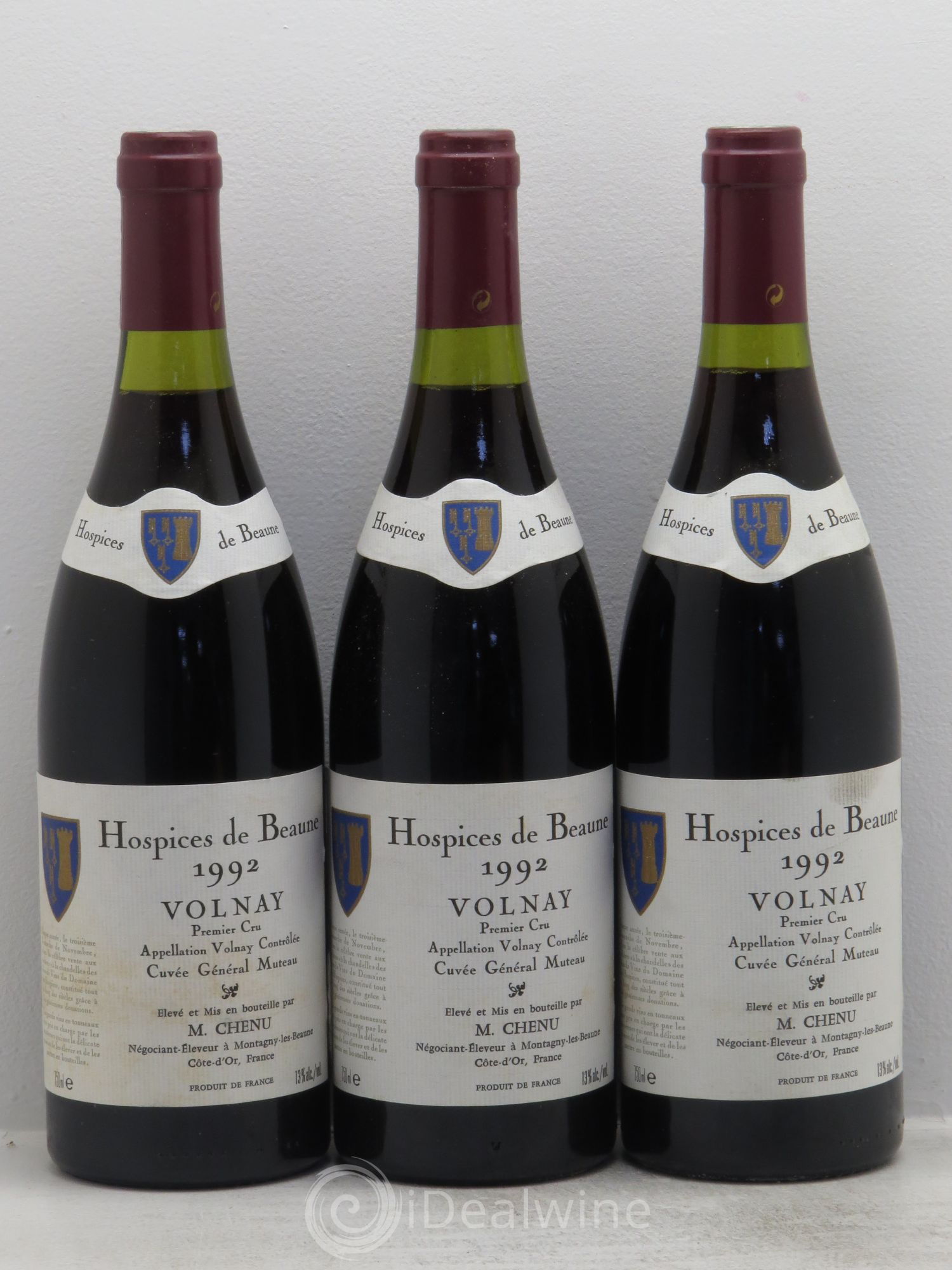 Volnay 1er Cru Cuvée du Général Muteau M Chenu 1992 - Posten von 3 Flaschen - 0