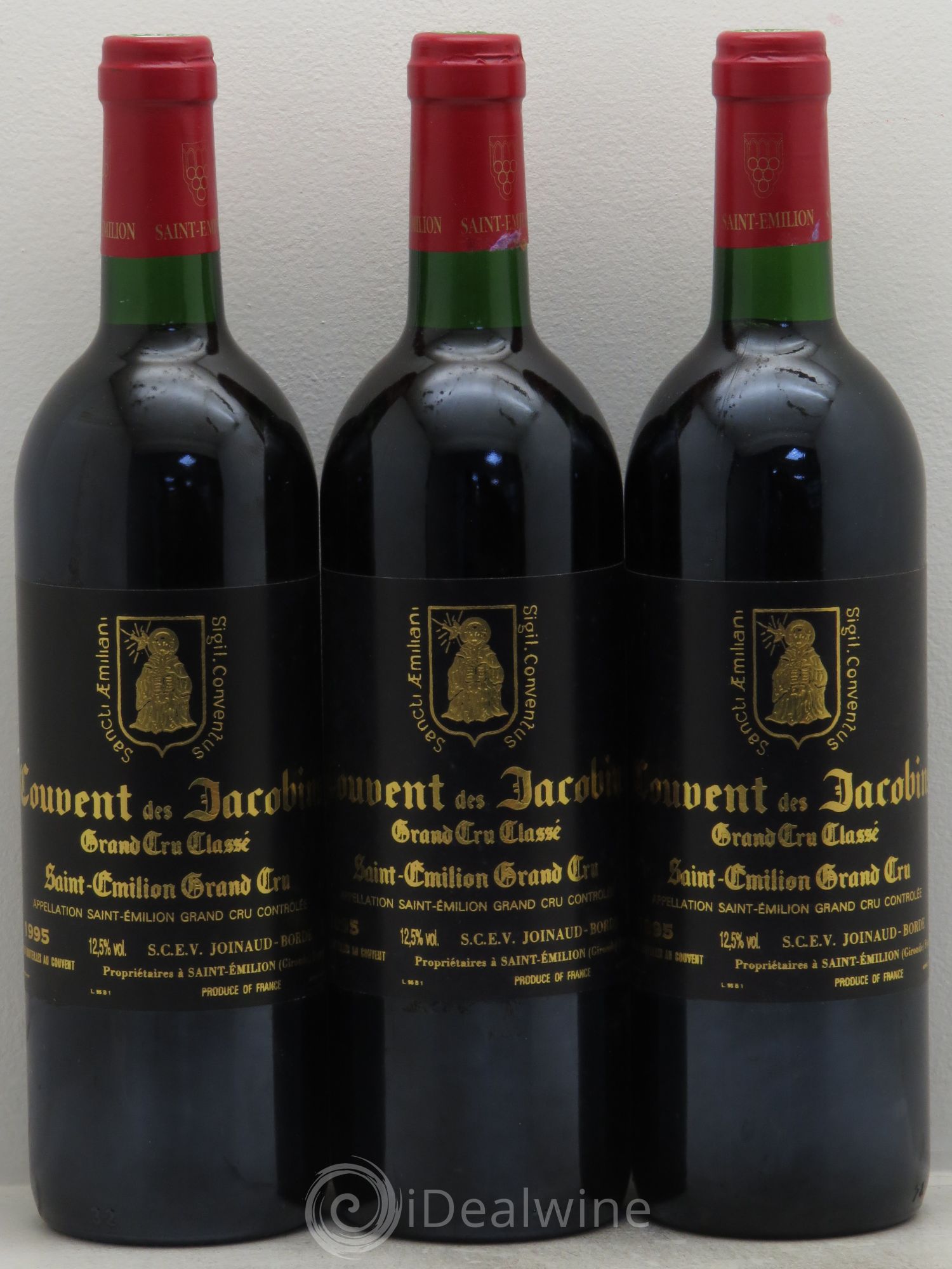 Château Couvent des Jacobins Grand Cru Classé 1995 - Lot de 3 bouteilles - 0
