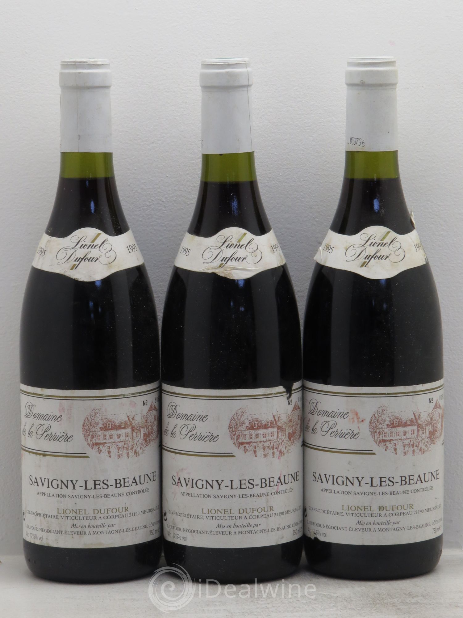 Savigny-lès-Beaune Domaine de la Perrière Lionel Dufour 1995 - Posten von 3 Flaschen - 0