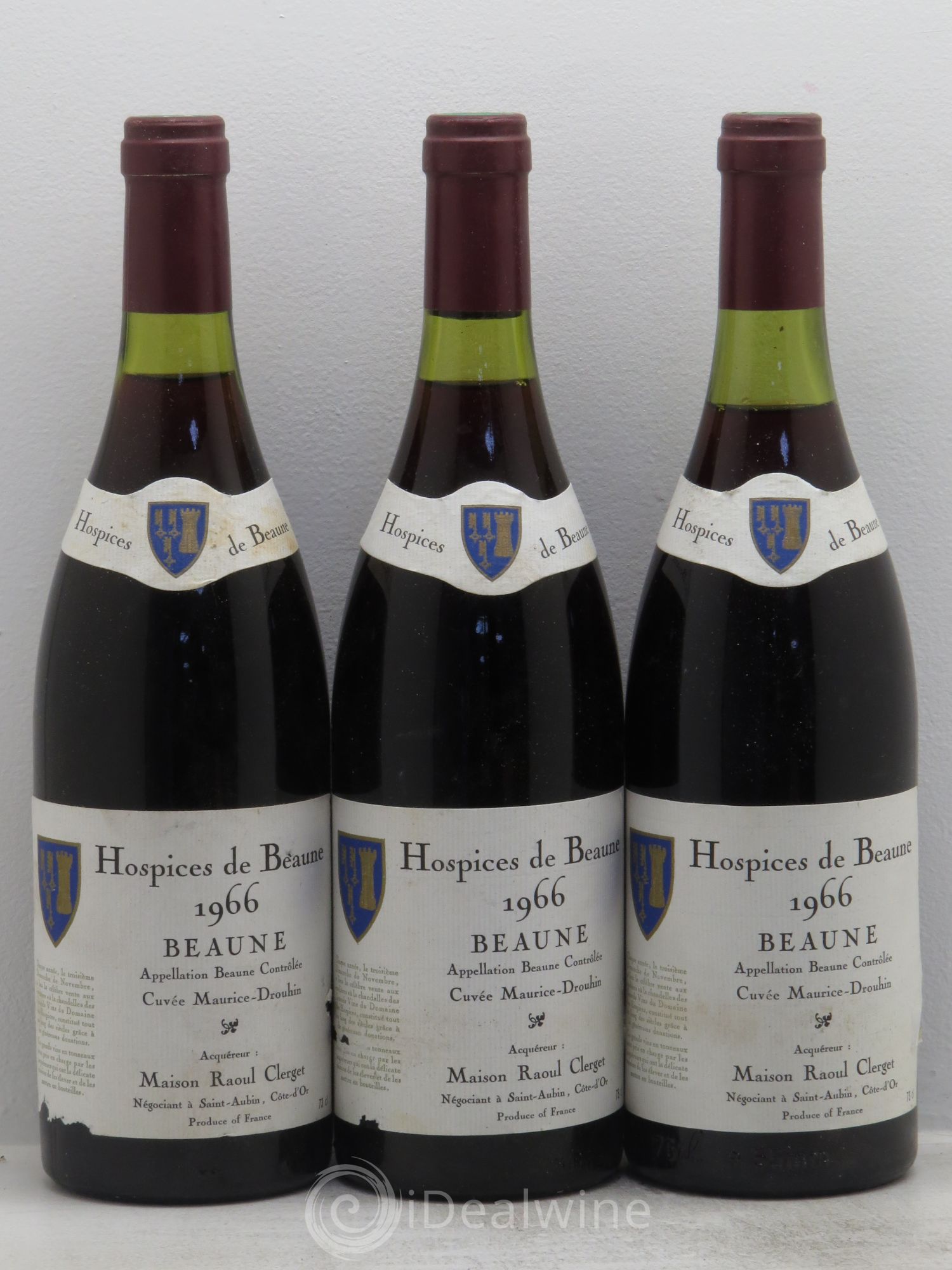 Beaune Cuvée Morice Drouin Maison Raoul Clerget 1966 - Posten von 3 Flaschen - 0