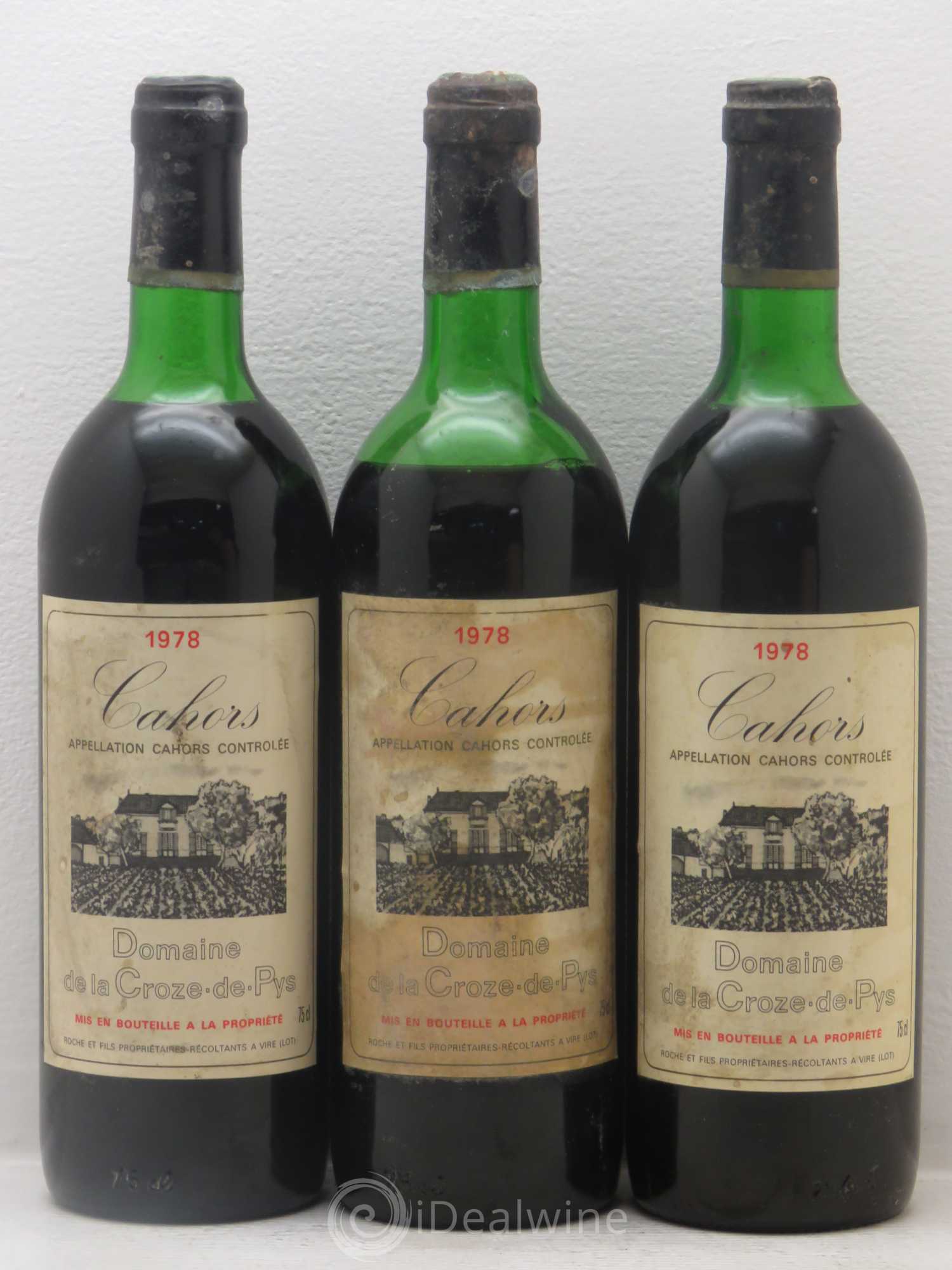 Cahors Château Crozes de Pys 1978 - Posten von 3 Flaschen - 0