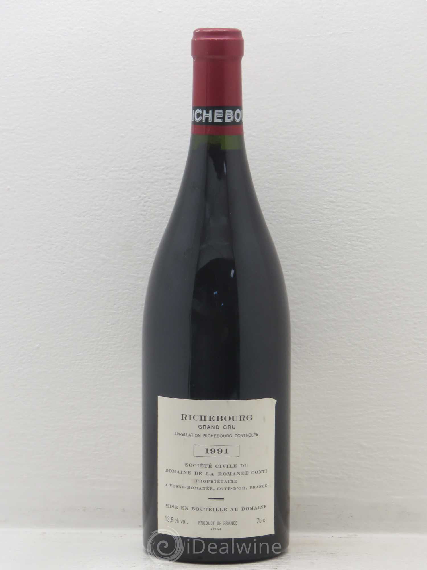 Richebourg Grand Cru Domaine de la Romanée-Conti 1991 - Lot de 1 bouteille - 1
